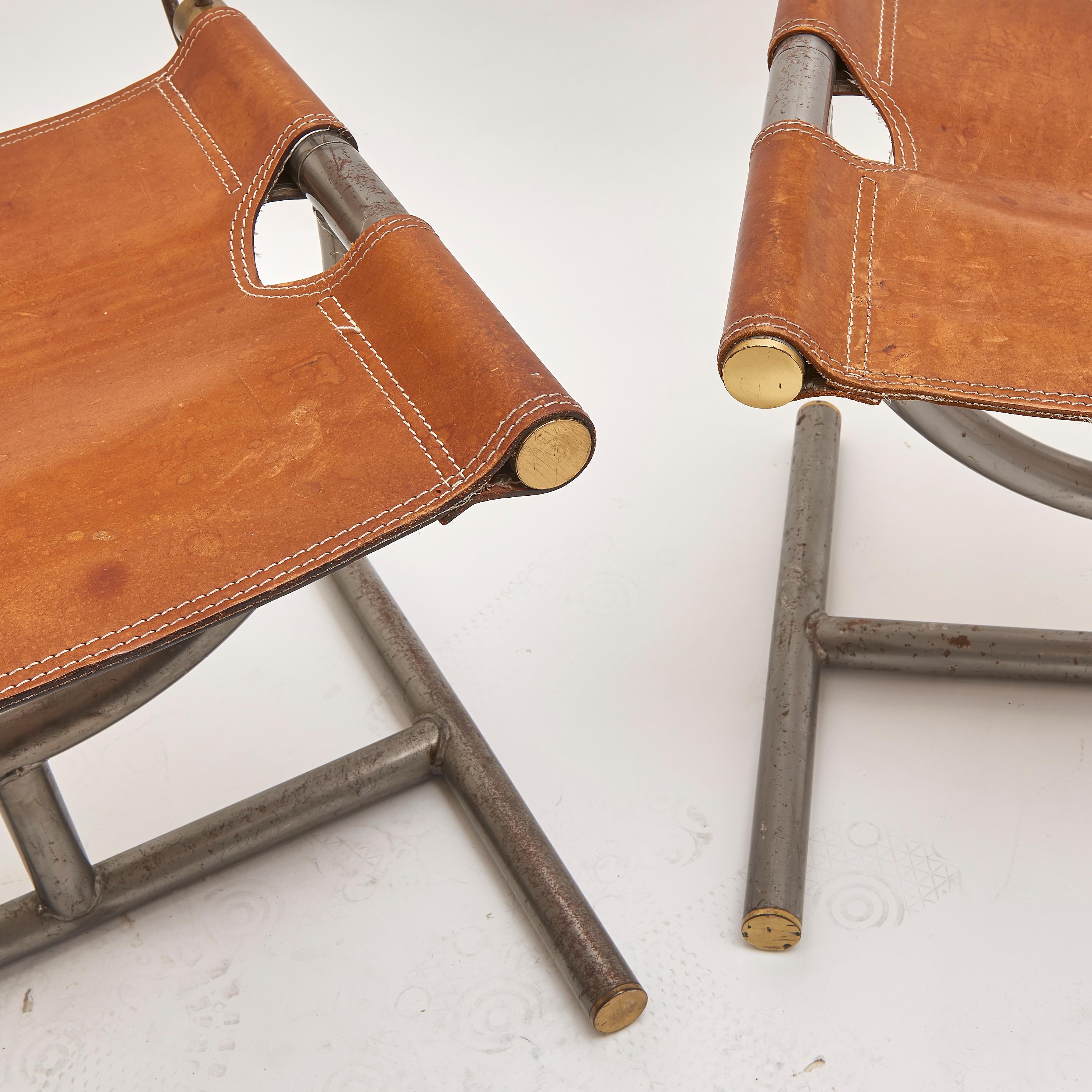 Late 20th Century Afra and Tobia Scarpa Leather Chairs, for Benetton, Italy, circa 1985 For Sale