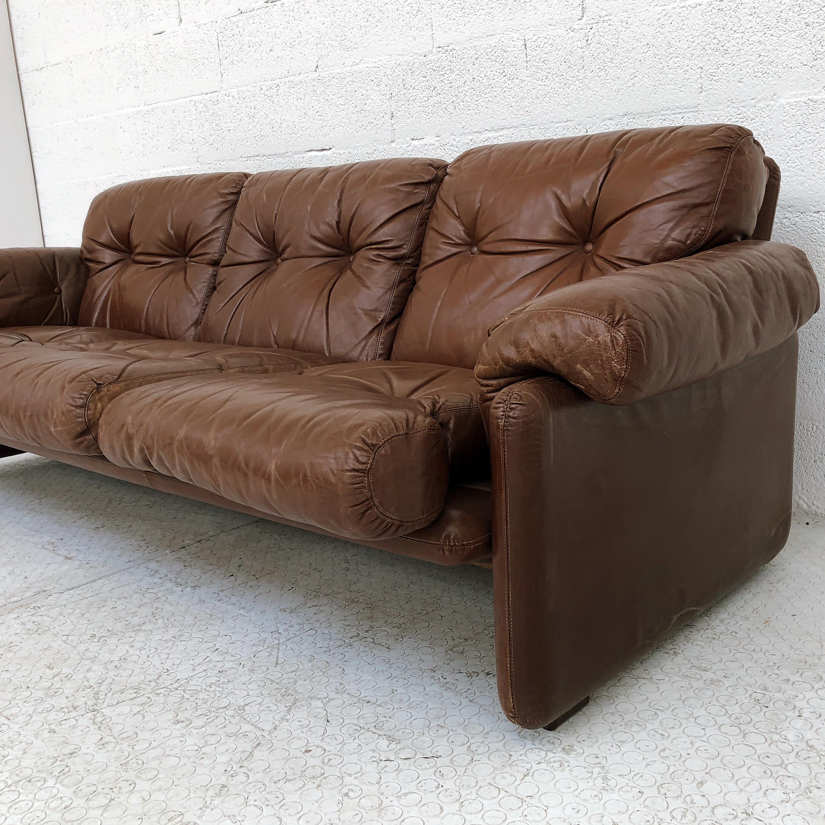 Afra and Tobia Scarpa Leather Coronado Living Room Set for C&B Italia, 1969 For Sale 8