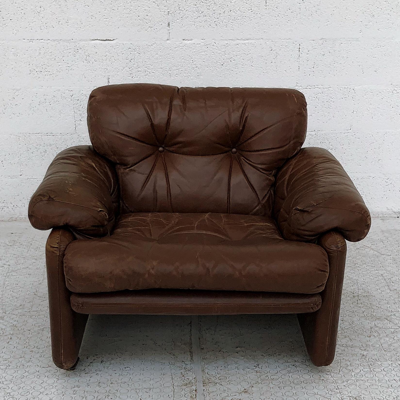 Afra and Tobia Scarpa Leather Coronado Living Room Set for C&B Italia, 1969 For Sale 11