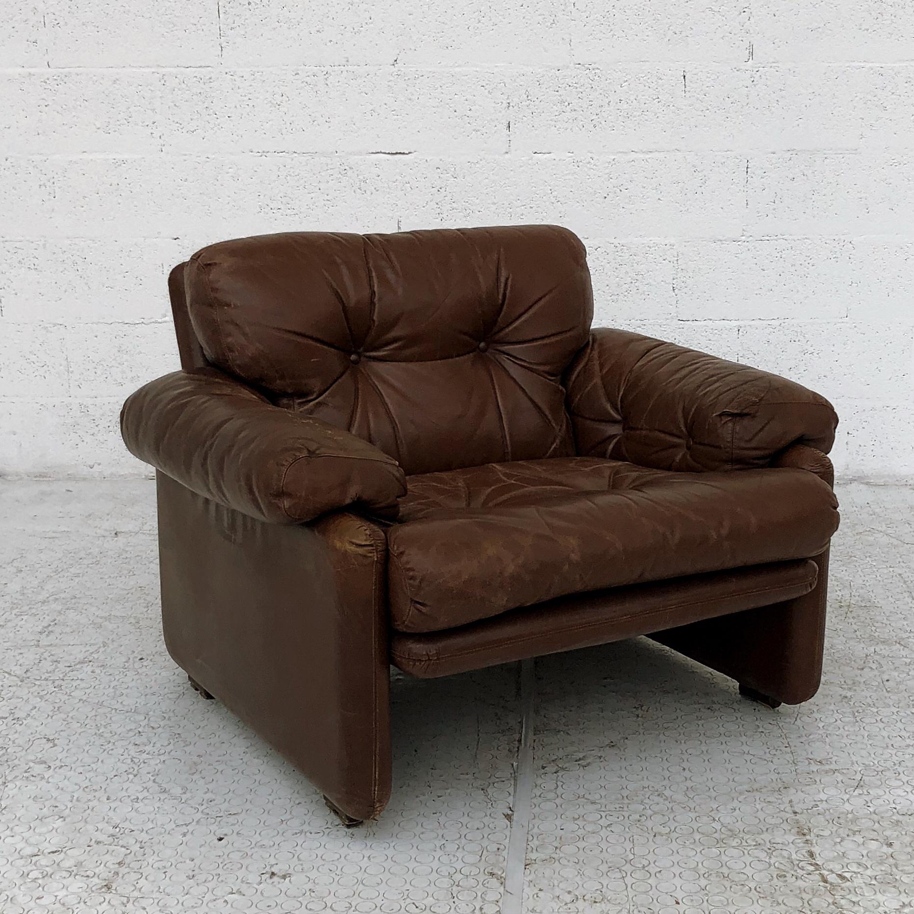 Afra and Tobia Scarpa Leather Coronado Living Room Set for C&B Italia, 1969 For Sale 12