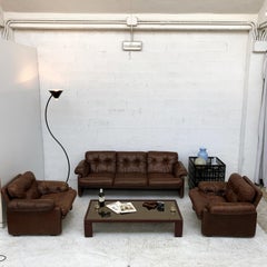 Afra and Tobia Scarpa Leather Coronado Living Room Set for C&B Italia, 1969