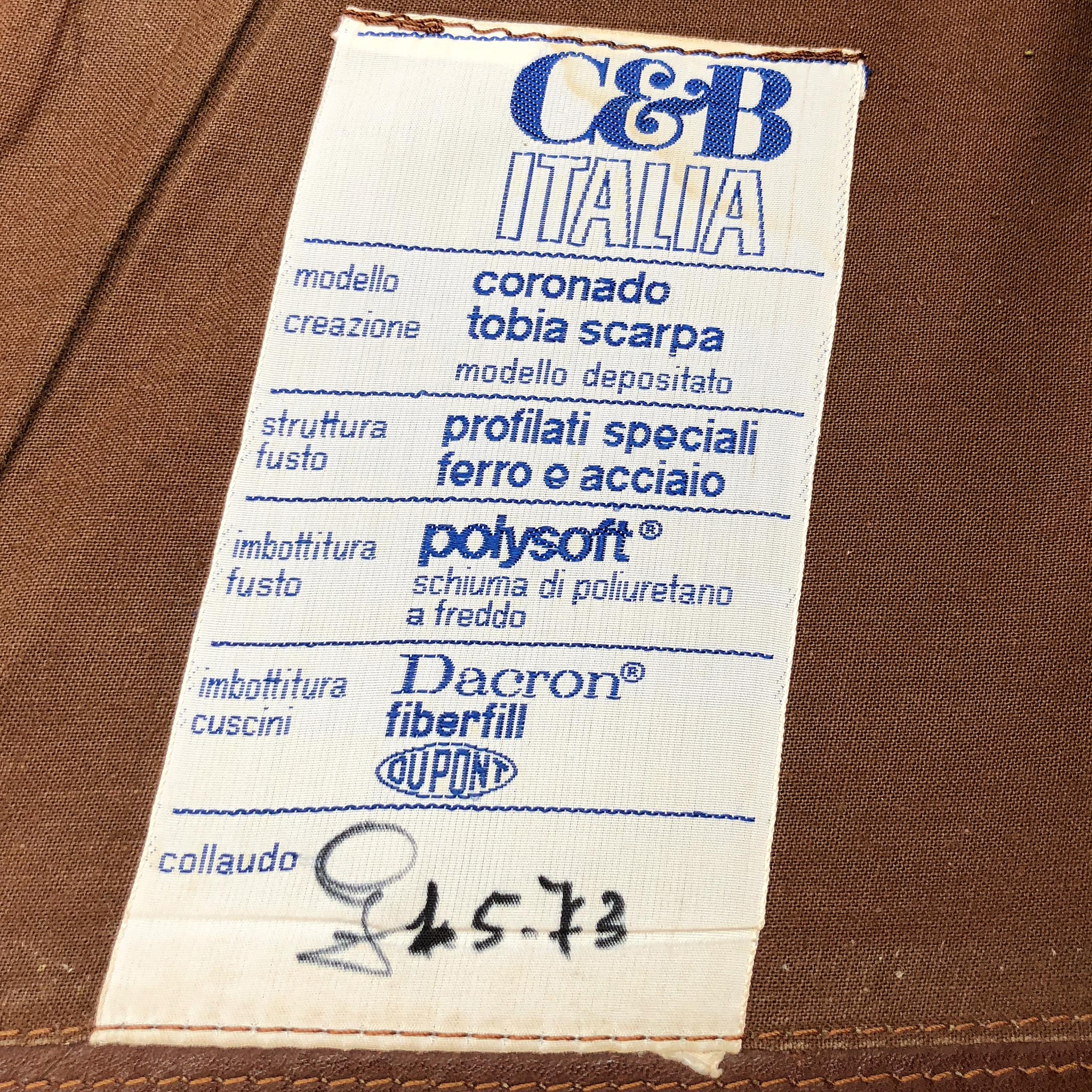 Afra & Tobia Scarpa Leather Coronado Living Room Set pour C&B Italia, 1969 en vente 13