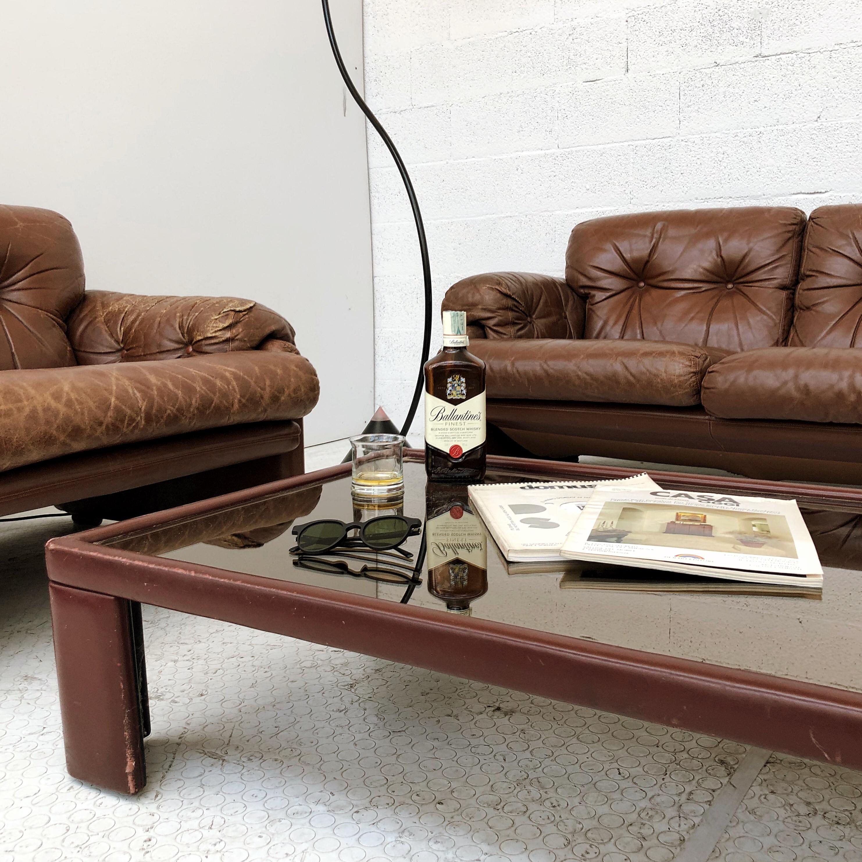 Afra and Tobia Scarpa Leather Coronado Living Room Set for C&B Italia, 1969 In Good Condition For Sale In Vicenza, IT