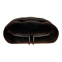 Afra and Tobia Scarpa Midcentury Brown Velvet Soriana Ottoman for Cassina, 1969
