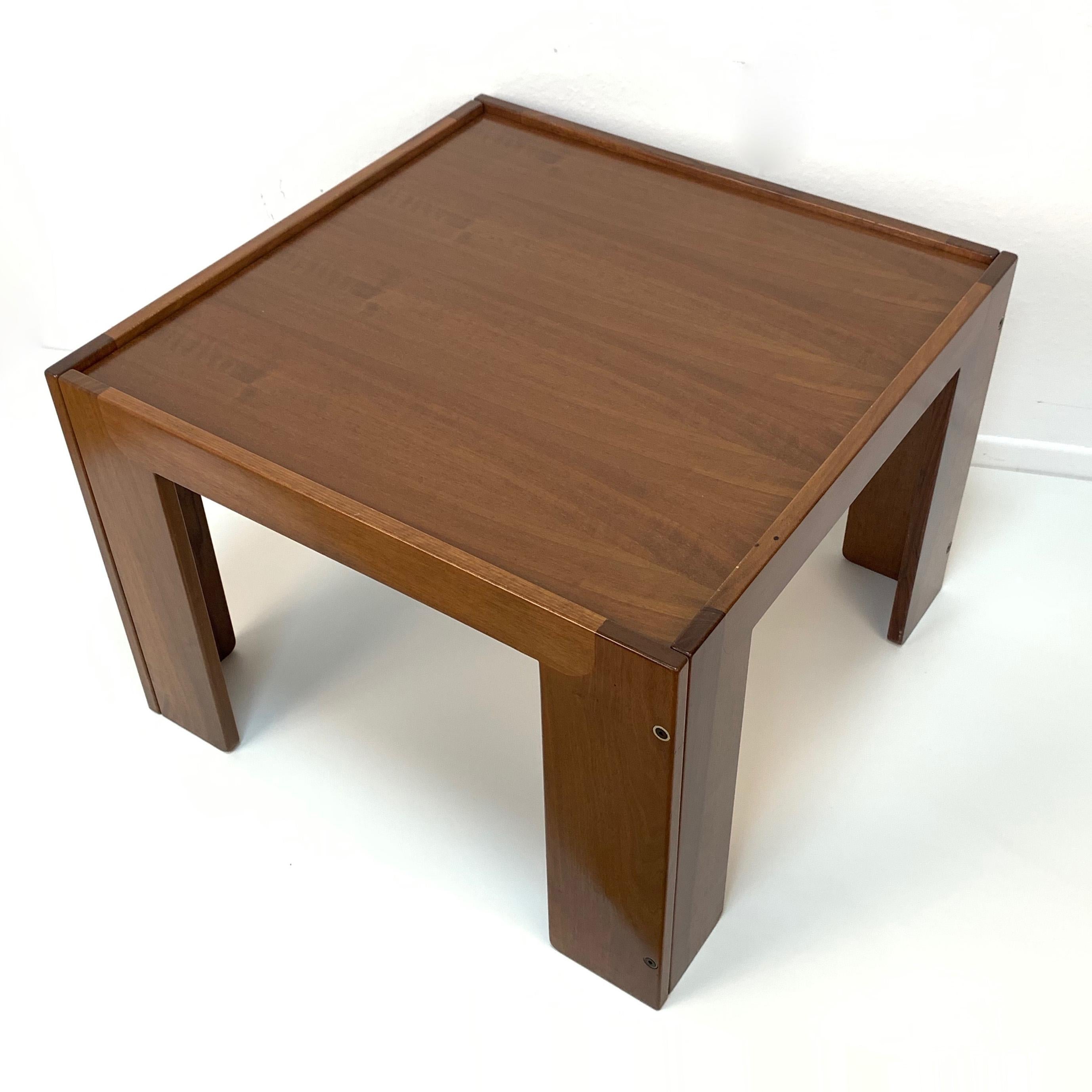 Afra and Tobia Scarpa Midcentury Squared Italian Coffee Table for Cassina, 1960s 4