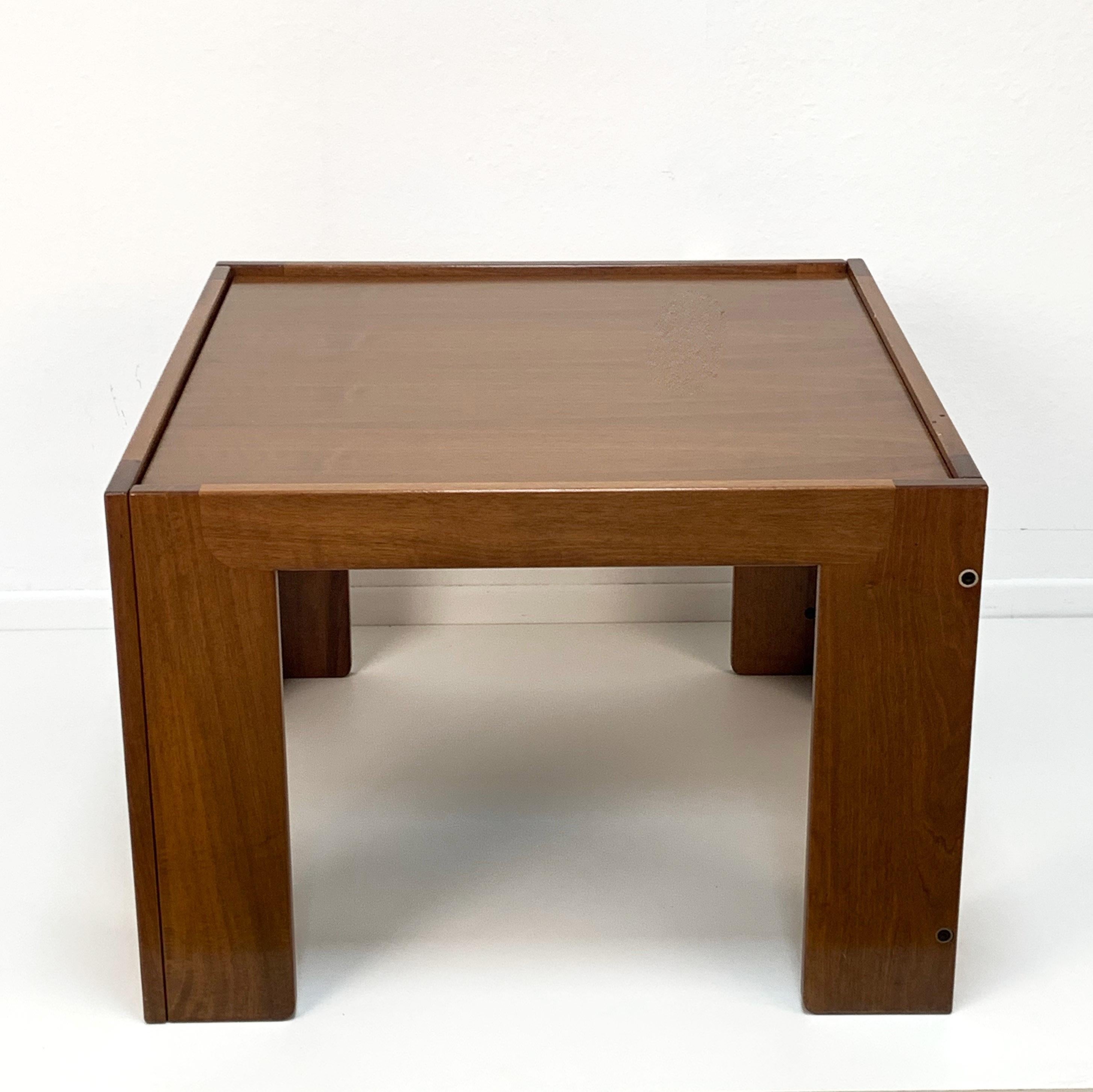 Afra and Tobia Scarpa Midcentury Squared Italian Coffee Table for Cassina, 1960s 1