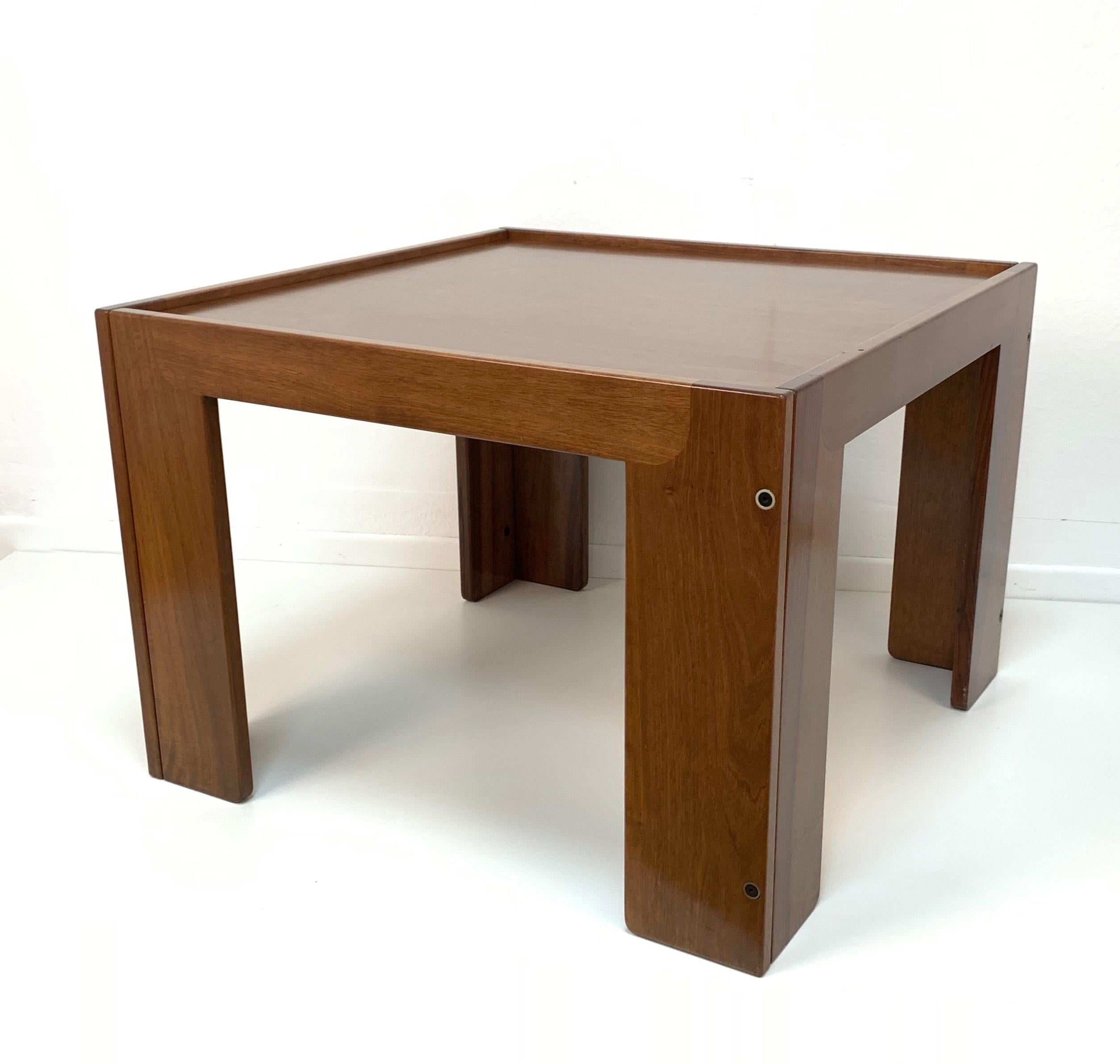 Afra and Tobia Scarpa Midcentury Squared Italian Coffee Table for Cassina, 1960s 3