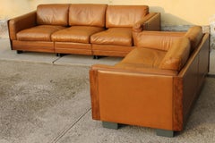 Afra and Tobia Scarpa Mod. "920" Brown Leather  Sofa for Cassina, Italy '60