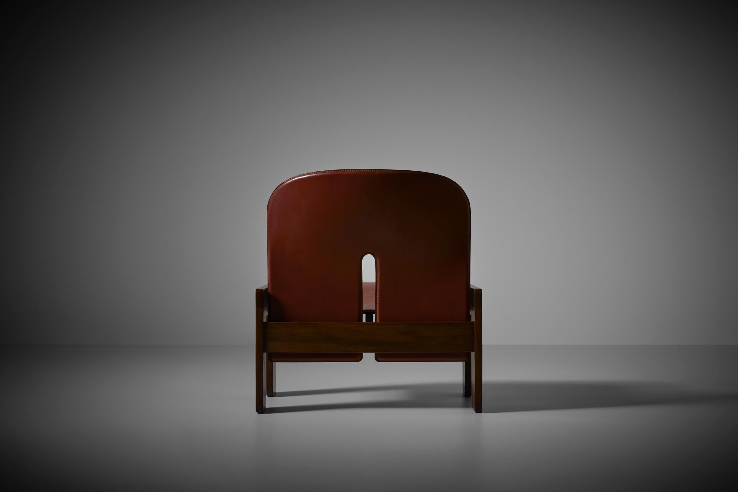 Leather Afra and Tobia Scarpa Mod. ‘925’ Easy Chair for Cassina, Italy, 1966 For Sale