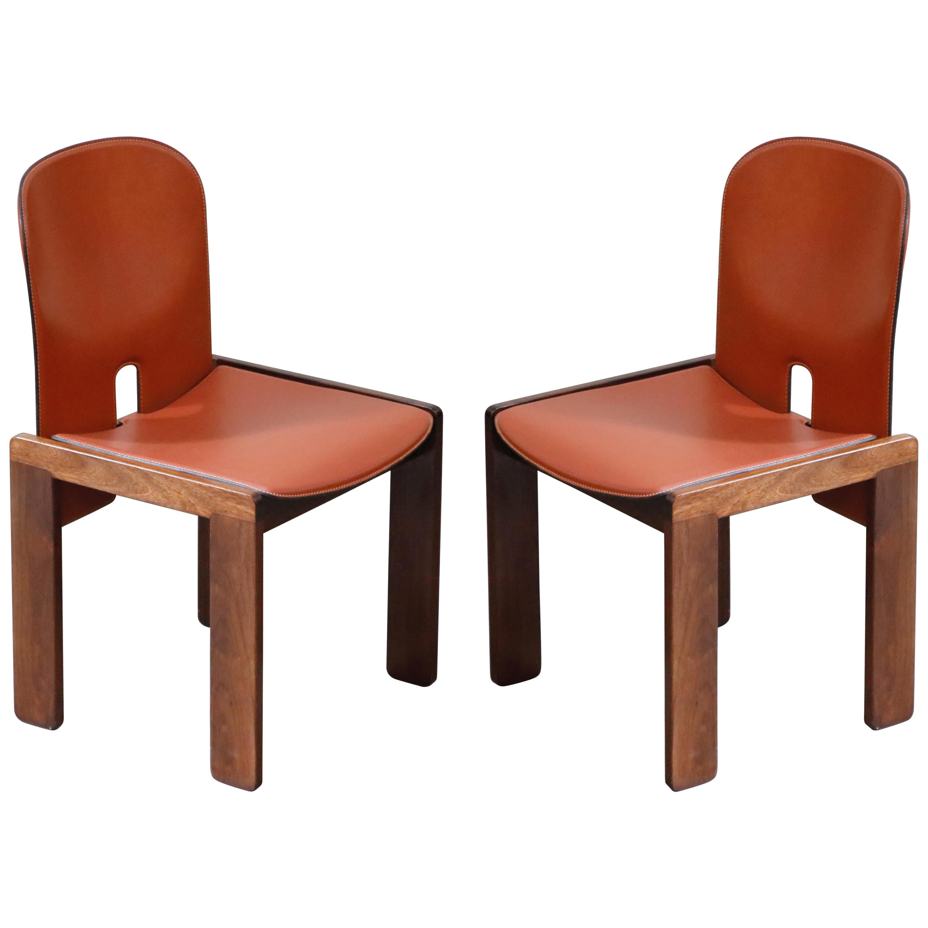 Afra and Tobia Scarpa Model 121 Rosewood Side Chairs for Cassina, Signed