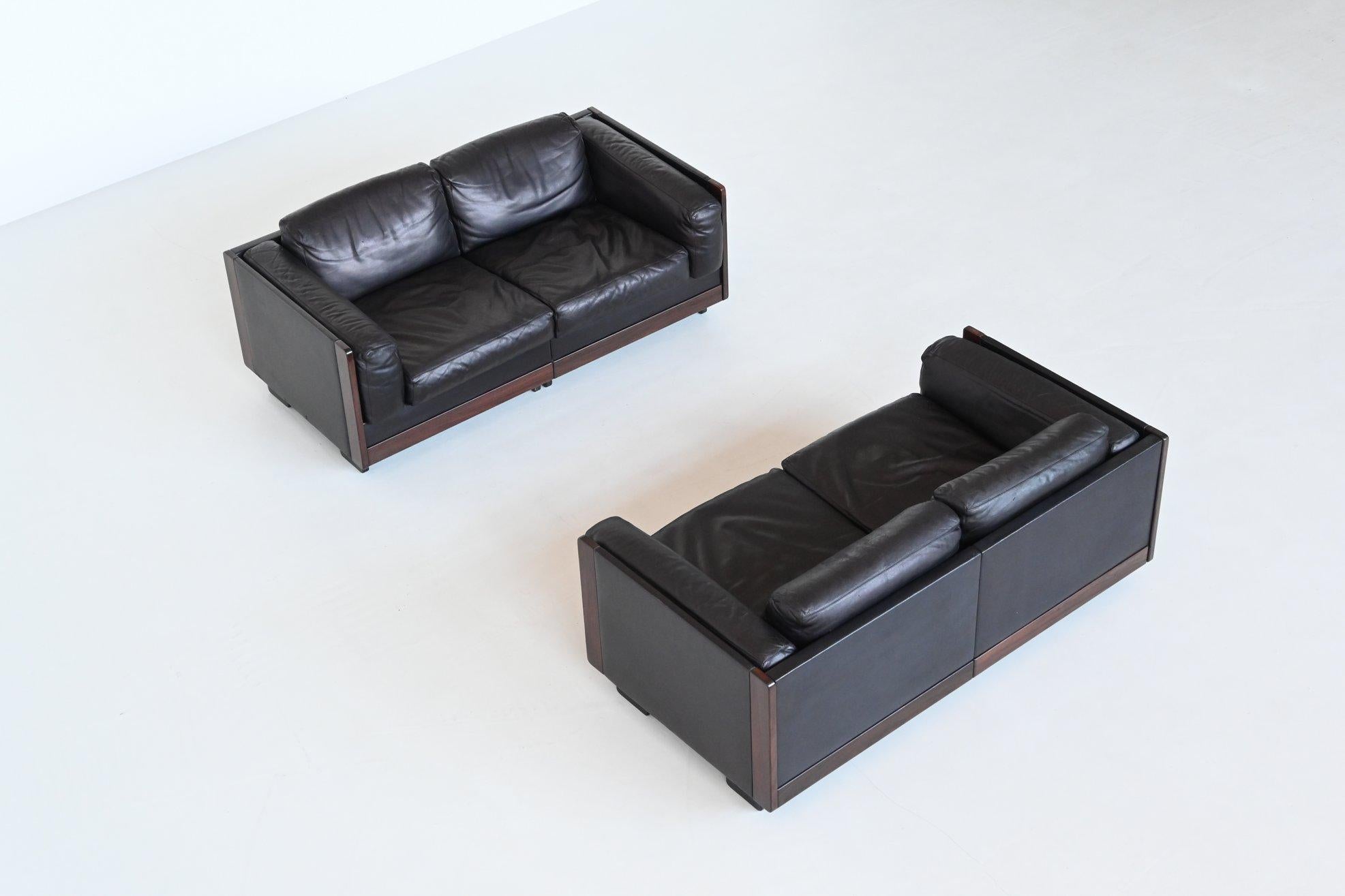 High quality two-seat sofa set model 920 designed by Afra and Tobia Scarpa and manufactured by Cassina, Italy 1966. Afra and Tobia Scarpa started their collaboration with the Italian manufacturer Figli di Amedeo Cassina, designing an iconic series