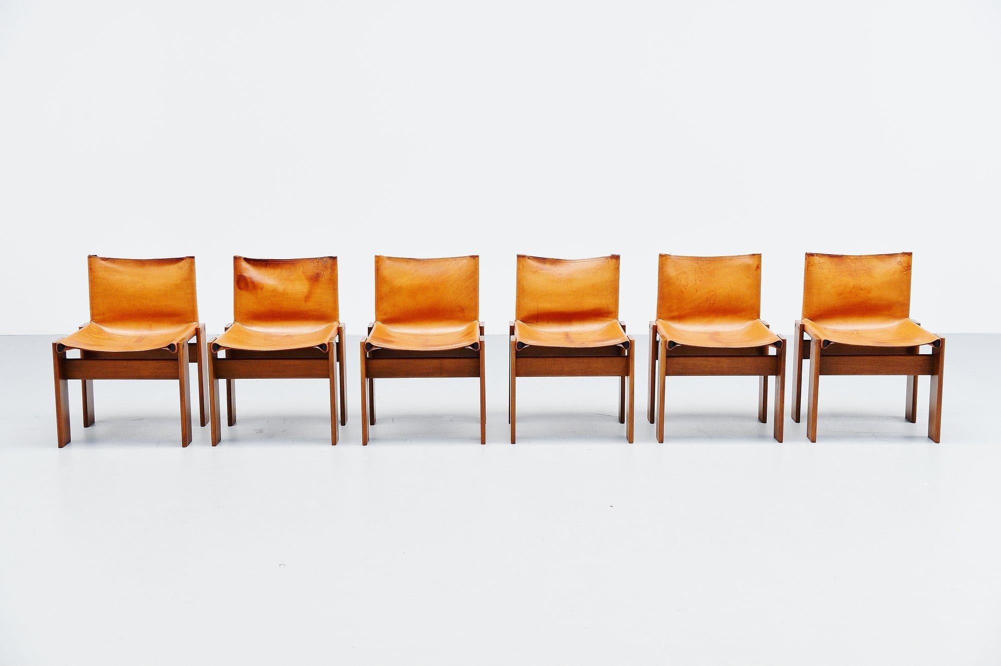 Italian Afra and Tobia Scarpa Monk Chairs Molteni Italy, 1974