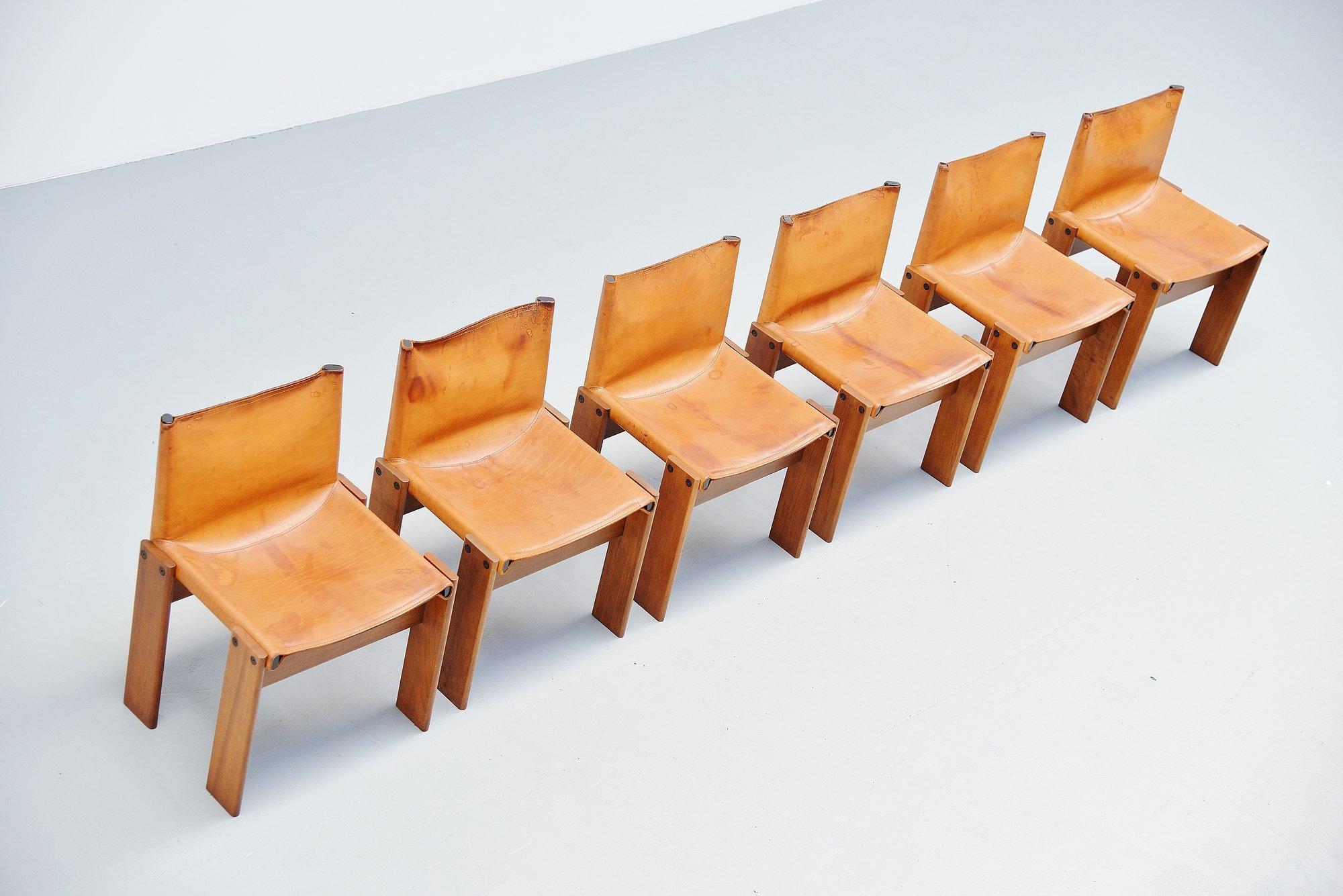 Afra and Tobia Scarpa Monk Chairs Molteni Italy, 1974 In Good Condition In Roosendaal, Noord Brabant