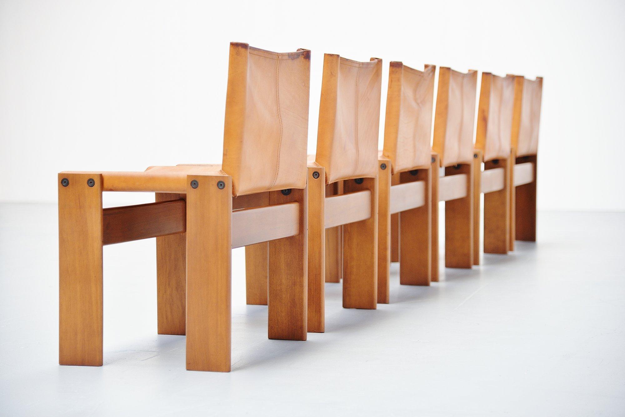 Mid-Century Modern Afra and Tobia Scarpa Monk Chairs Molteni Italy, 1974