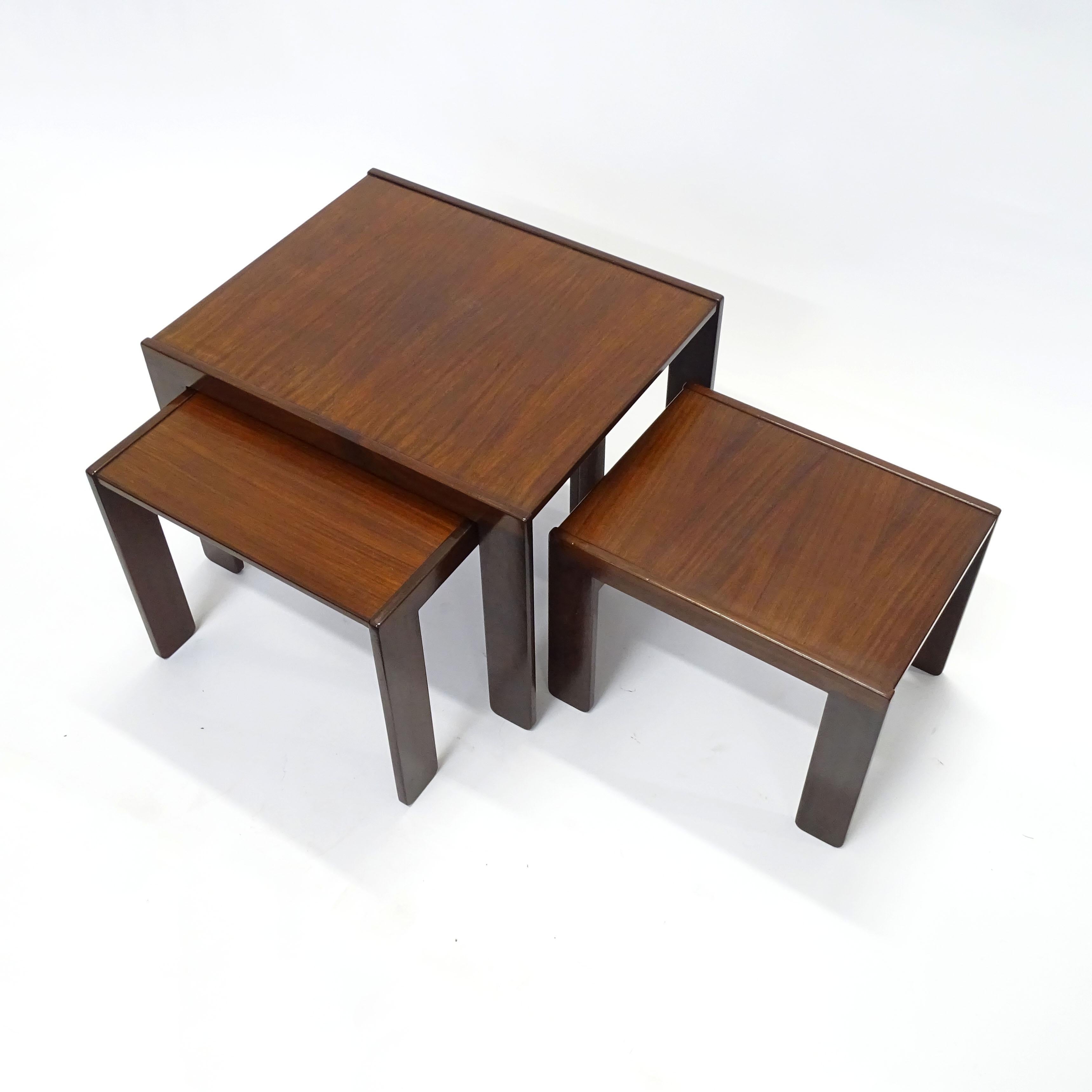 Italian Afra and Tobia Scarpa Nesting Tables for Cassina, Italy, 1965