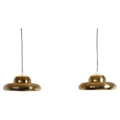 Afra & Tobia Scarpa Coppia di lampadari in ottone