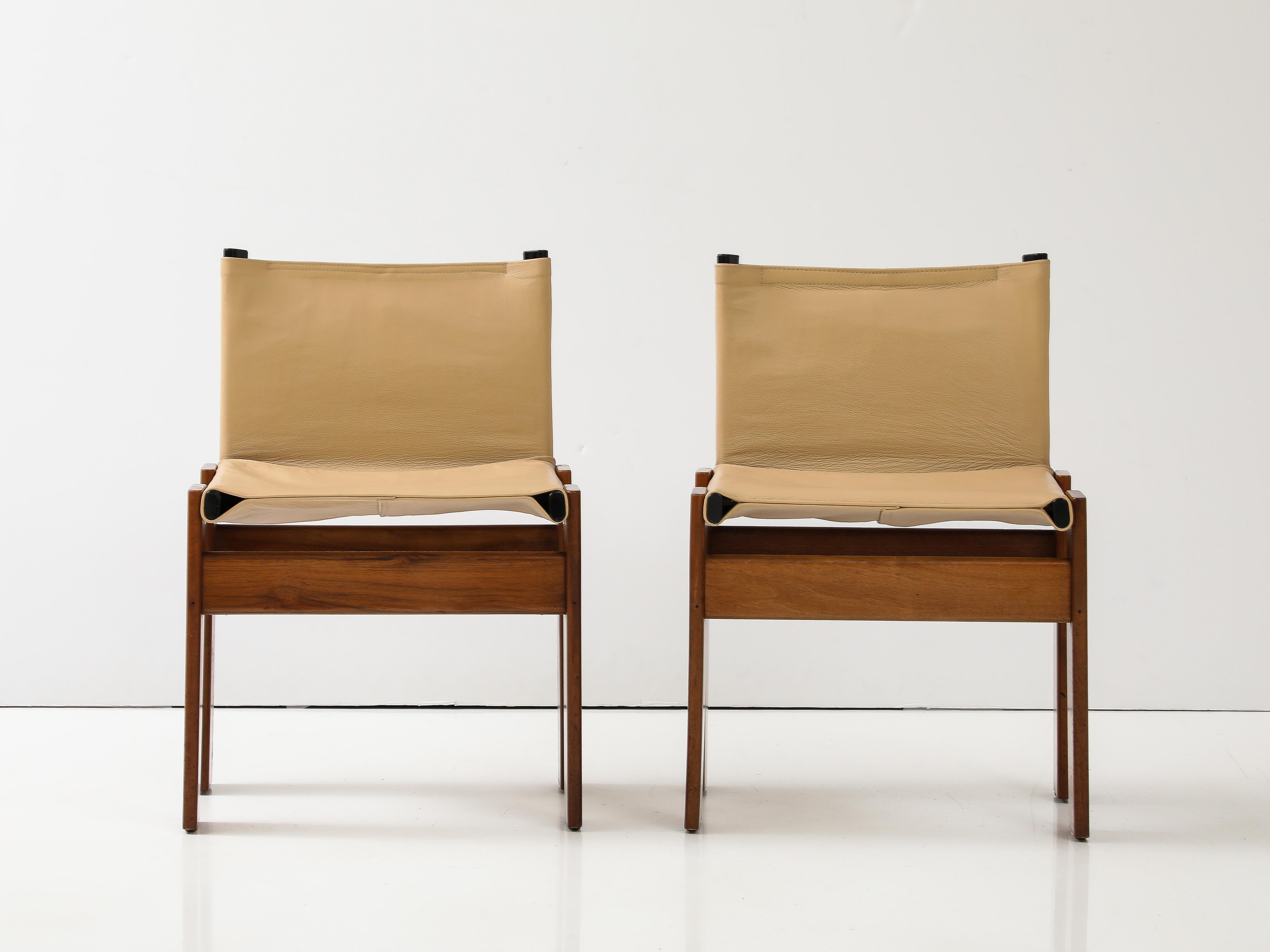 Modern Afra and Tobia Scarpa Pair of 'Monk' Chairs for Molteni, Italy, circa 1974  For Sale