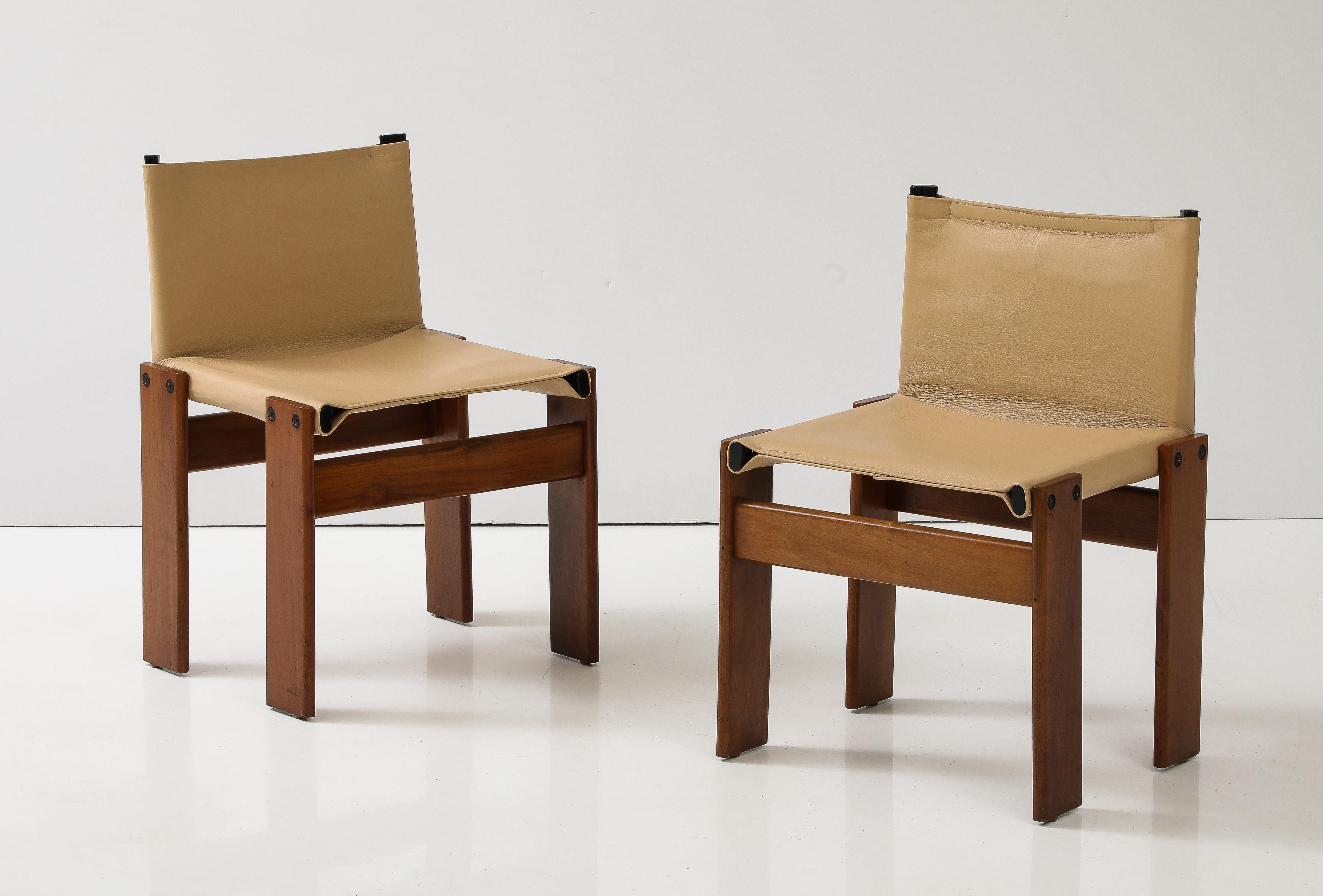 Afra and Tobia Scarpa Pair of 'Monk' Chairs for Molteni, Italy, circa 1974  In Good Condition For Sale In New York, NY