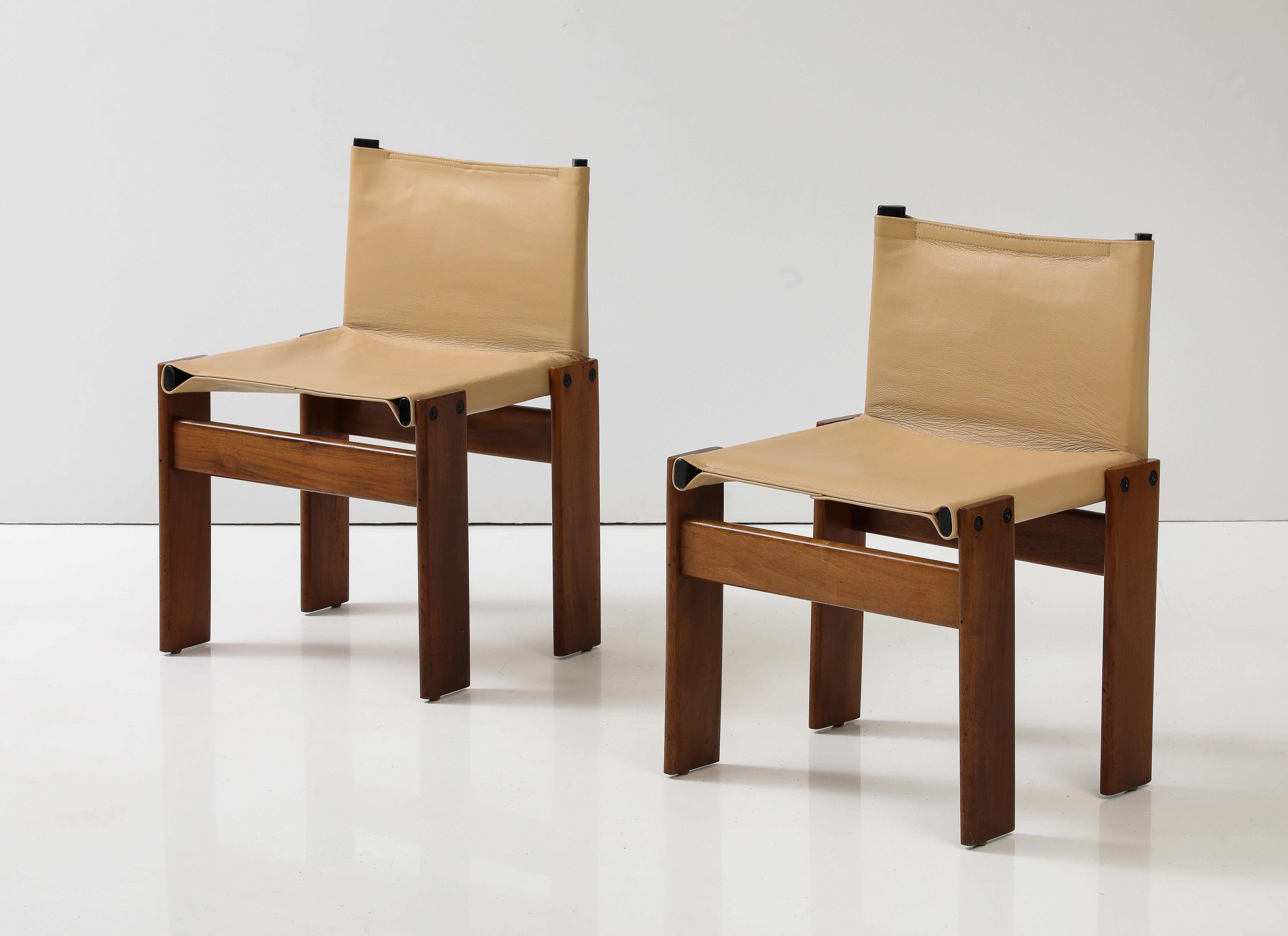 Late 20th Century Afra and Tobia Scarpa Pair of 'Monk' Chairs for Molteni, Italy, circa 1974  For Sale