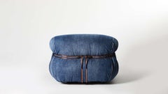 Afra And Tobia Scarpa Roy Rogers Denim Soriana Armchair by Cassina