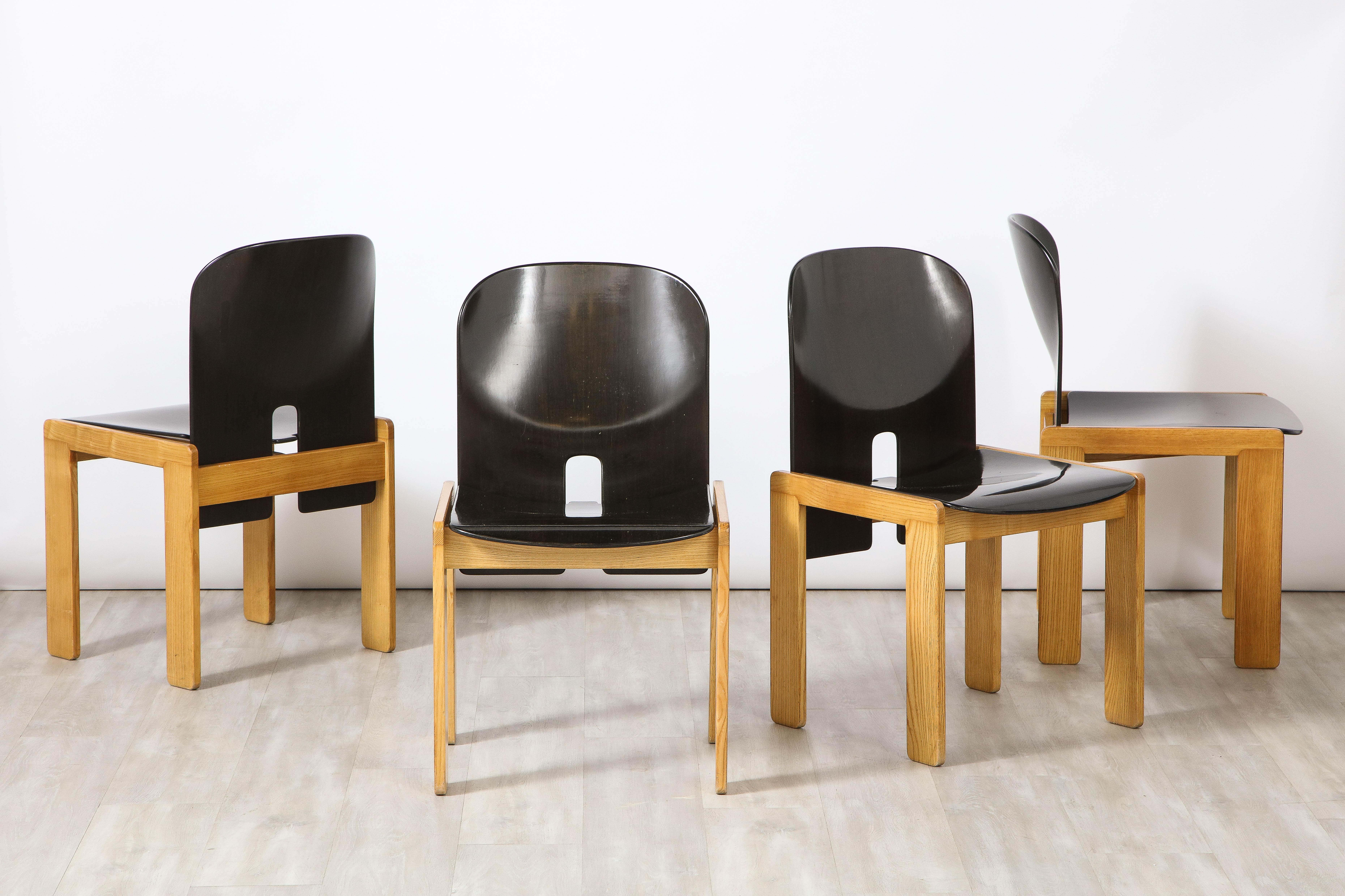 Afra and Tobia Scarpa Set of Four ‘121’ Dining Chairs for Cassina, 1965 4