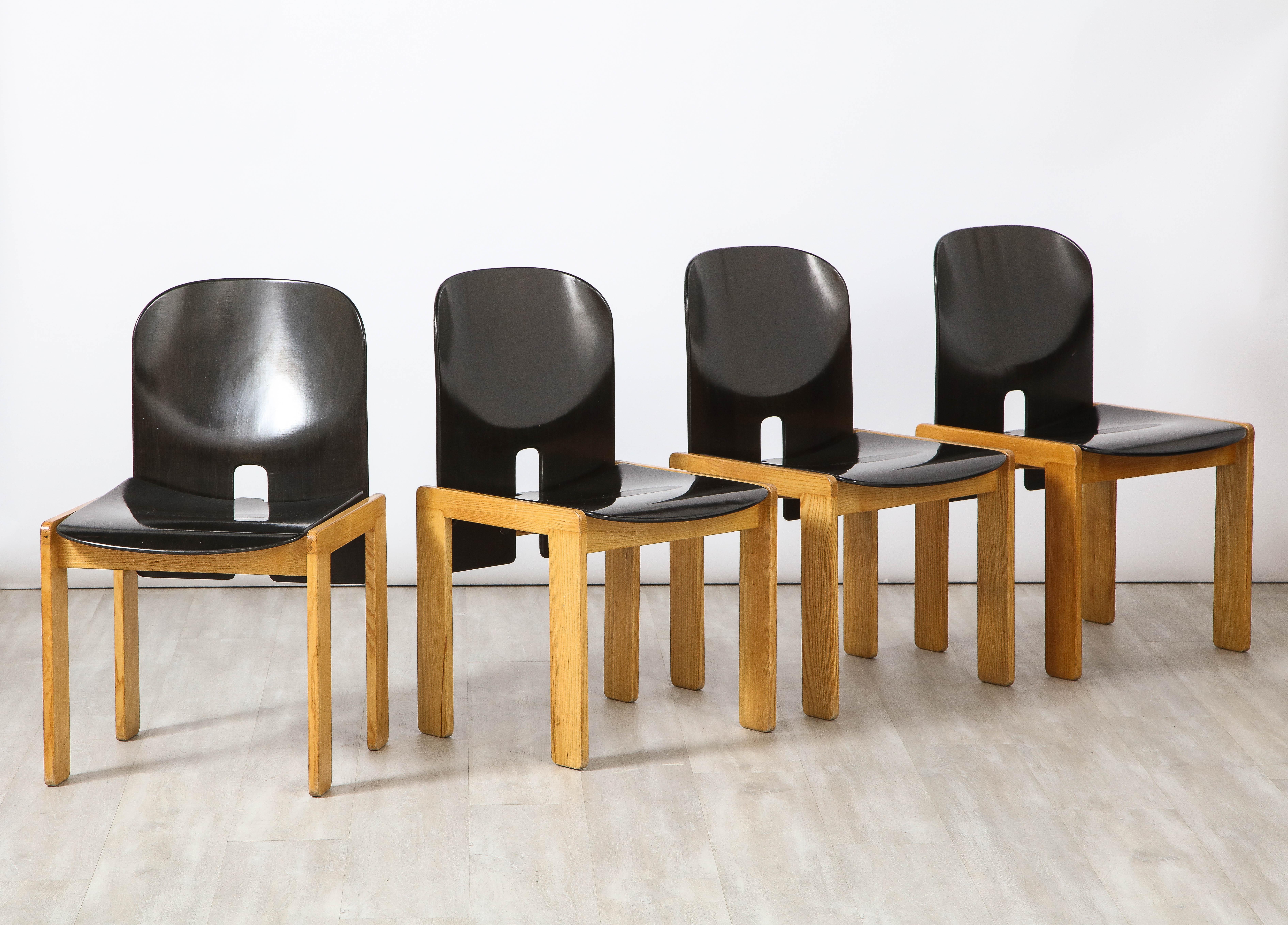 A rare set of 4 model '121' dining chairs, the model 