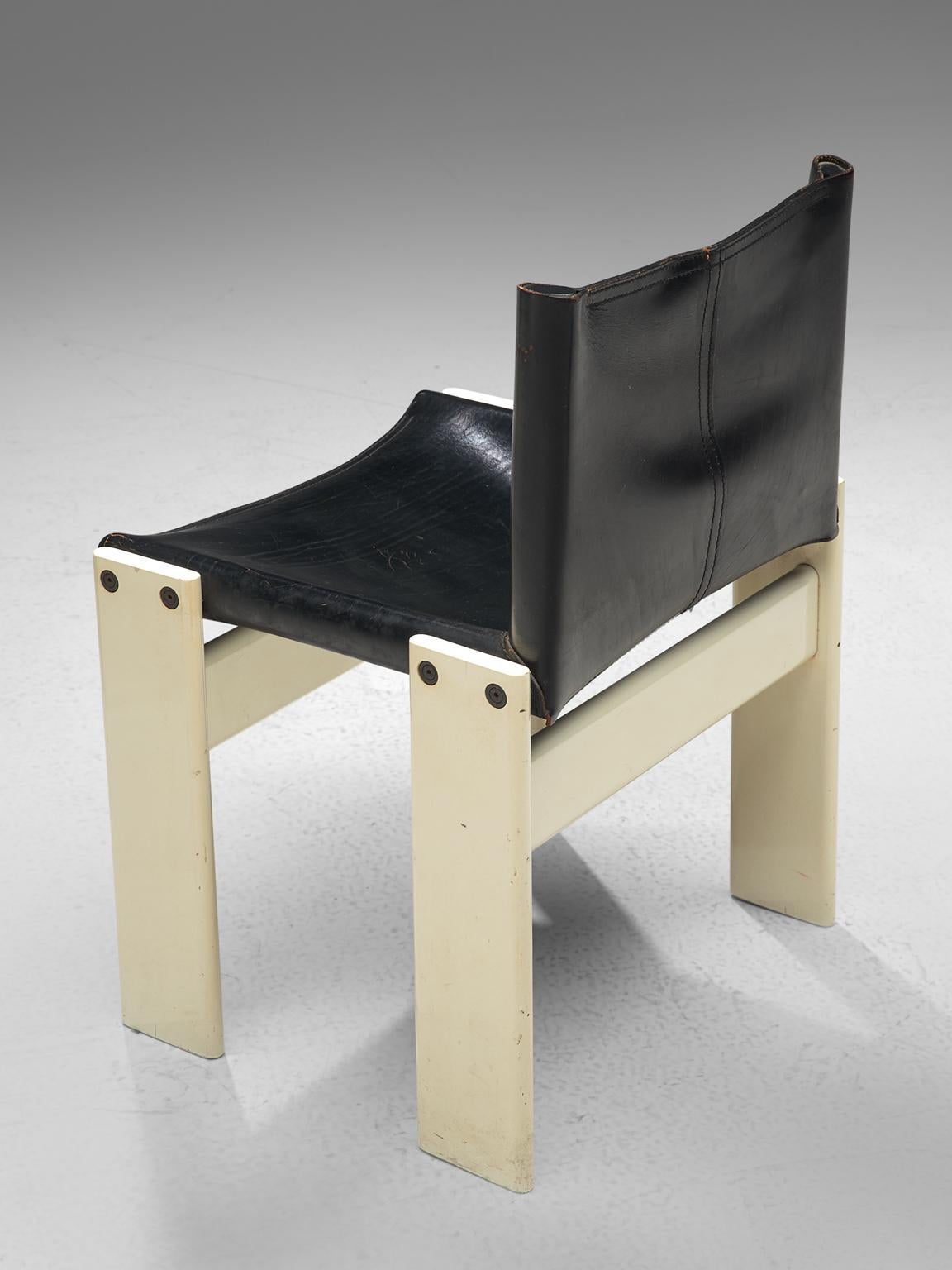 Late 20th Century Afra and Tobia Scarpa Set of Four White Monk Chairs