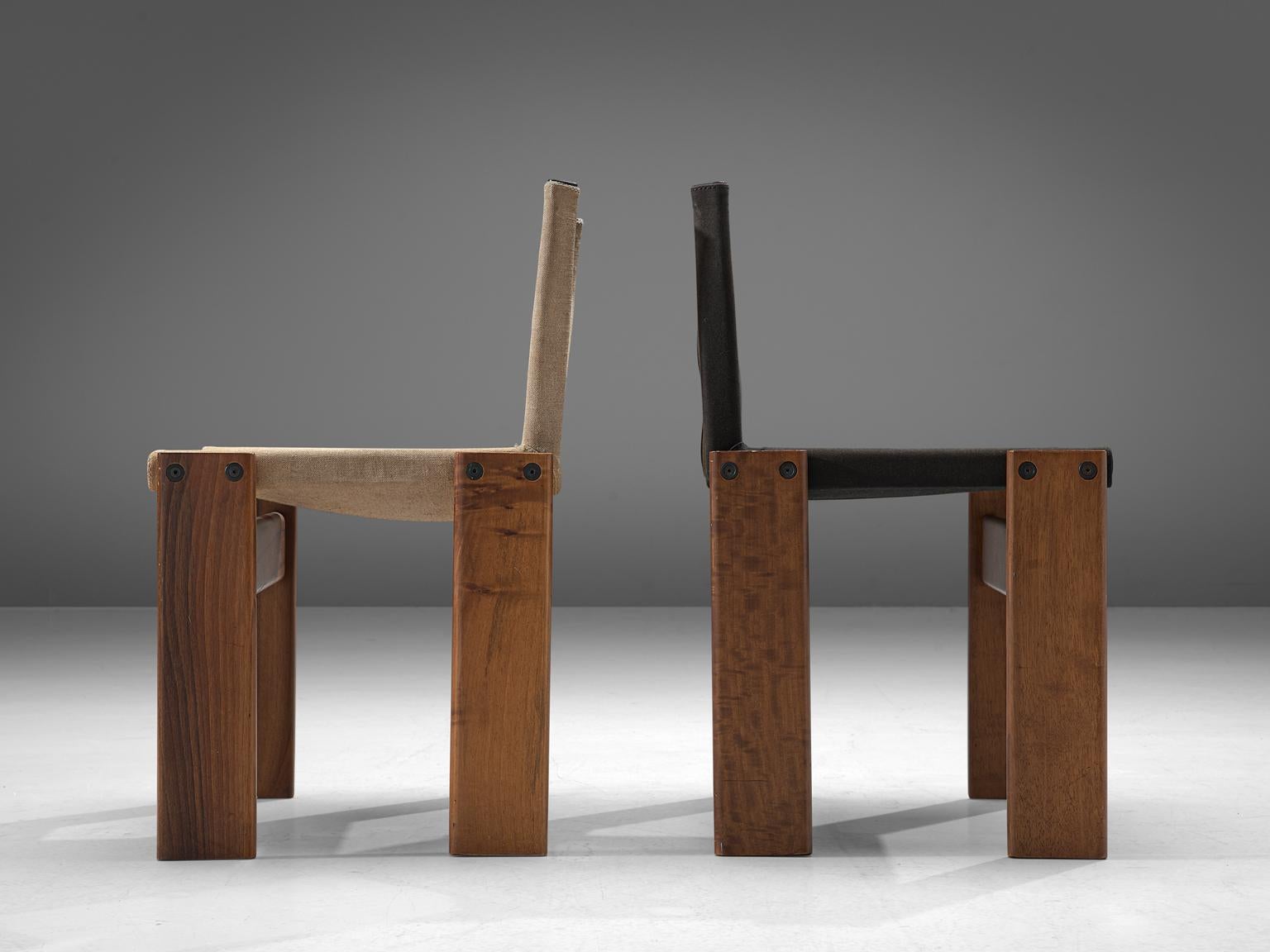 Afra and Tobia Scarpa Set of Twelve Monk Chairs Canvas 1