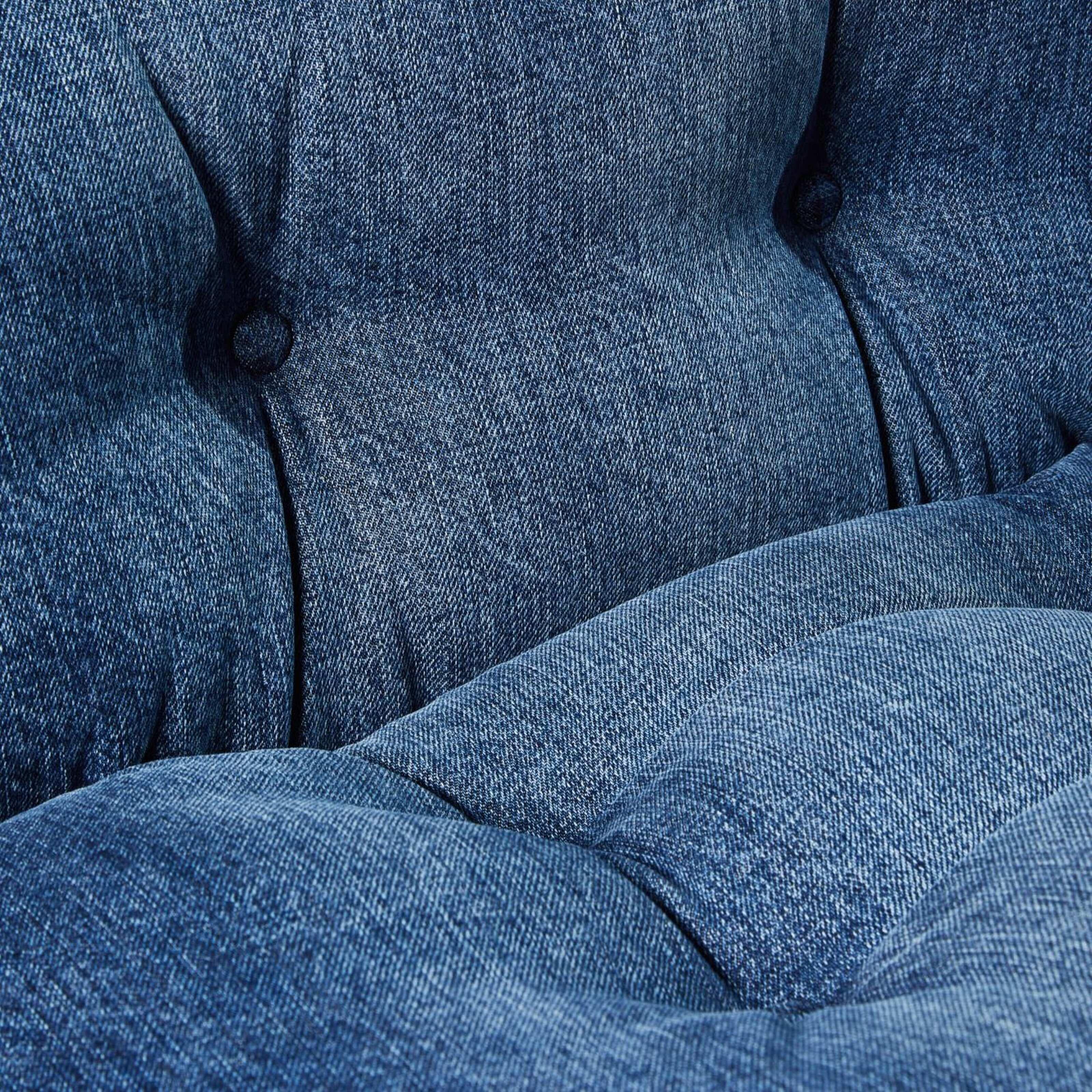 Wood Afra And Tobia Scarpa Soriana Denim Crafted Armchair For Cassina For Sale