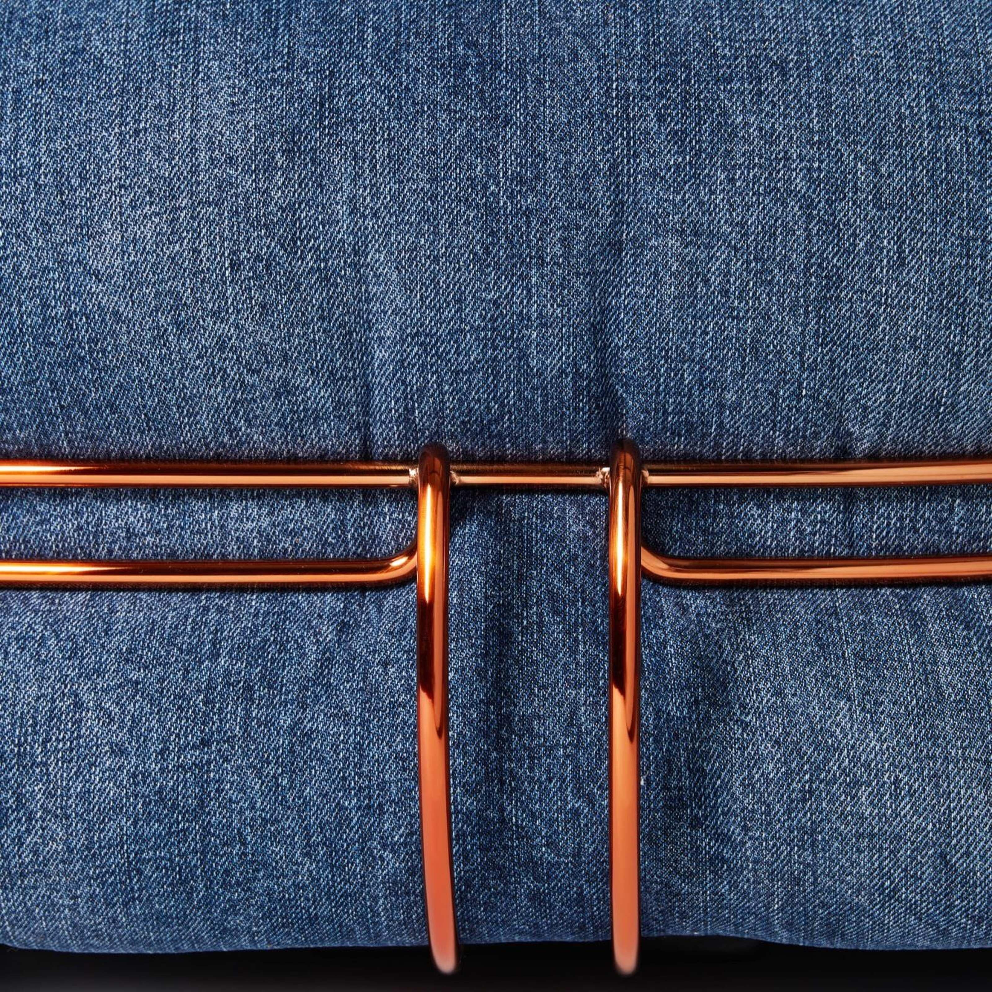 Afra And Tobia Scarpa Soriana Denim Crafted Armchair For Cassina For Sale 1