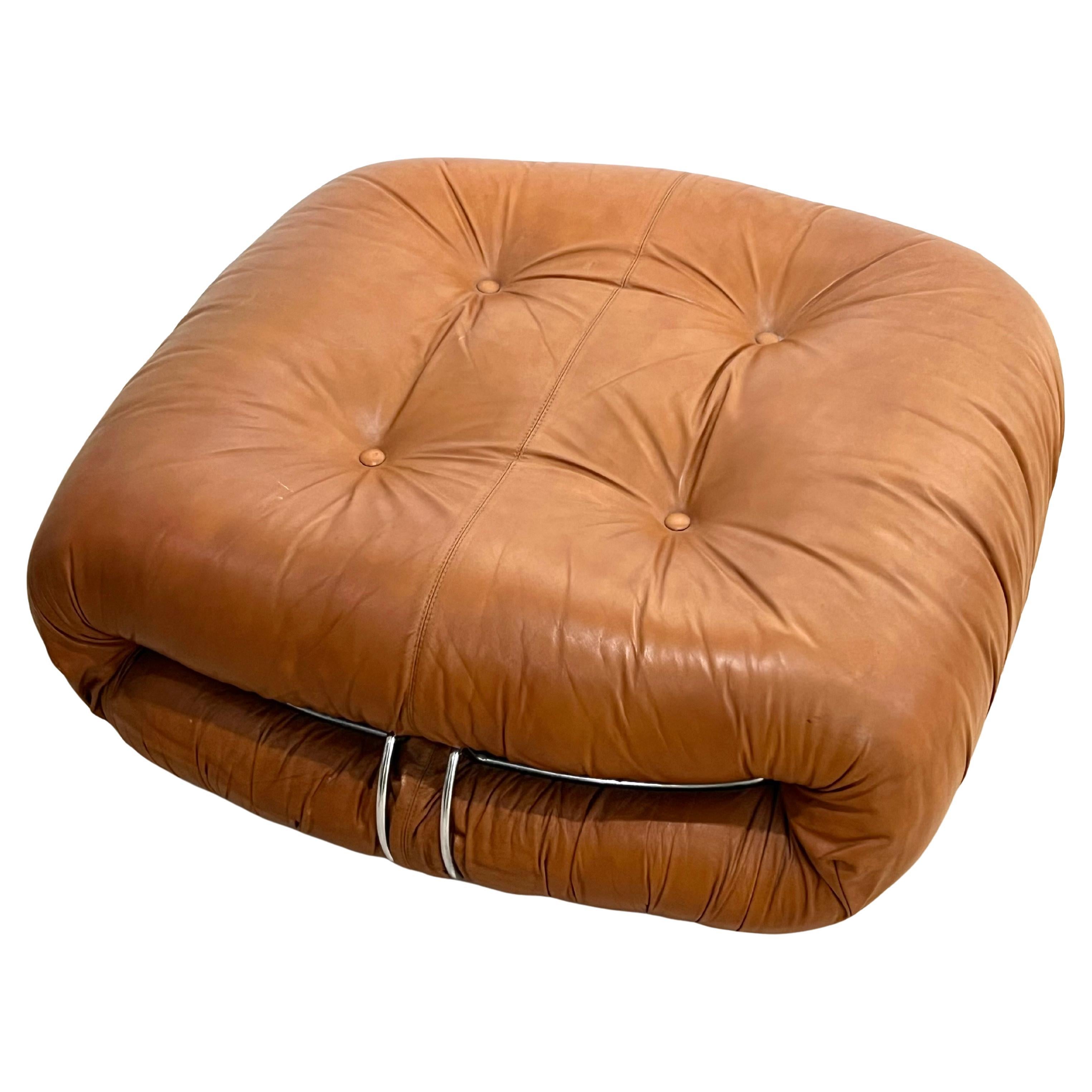 Afra and Tobia Scarpa Soriana Leather Ottoman by Cassina