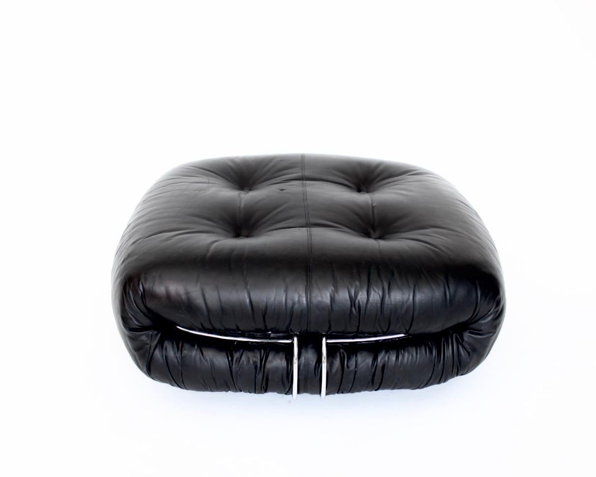 Mid-Century Modern Pouf en cuir Afra et Tobia Scarpa Soriana pour Cassina en vente