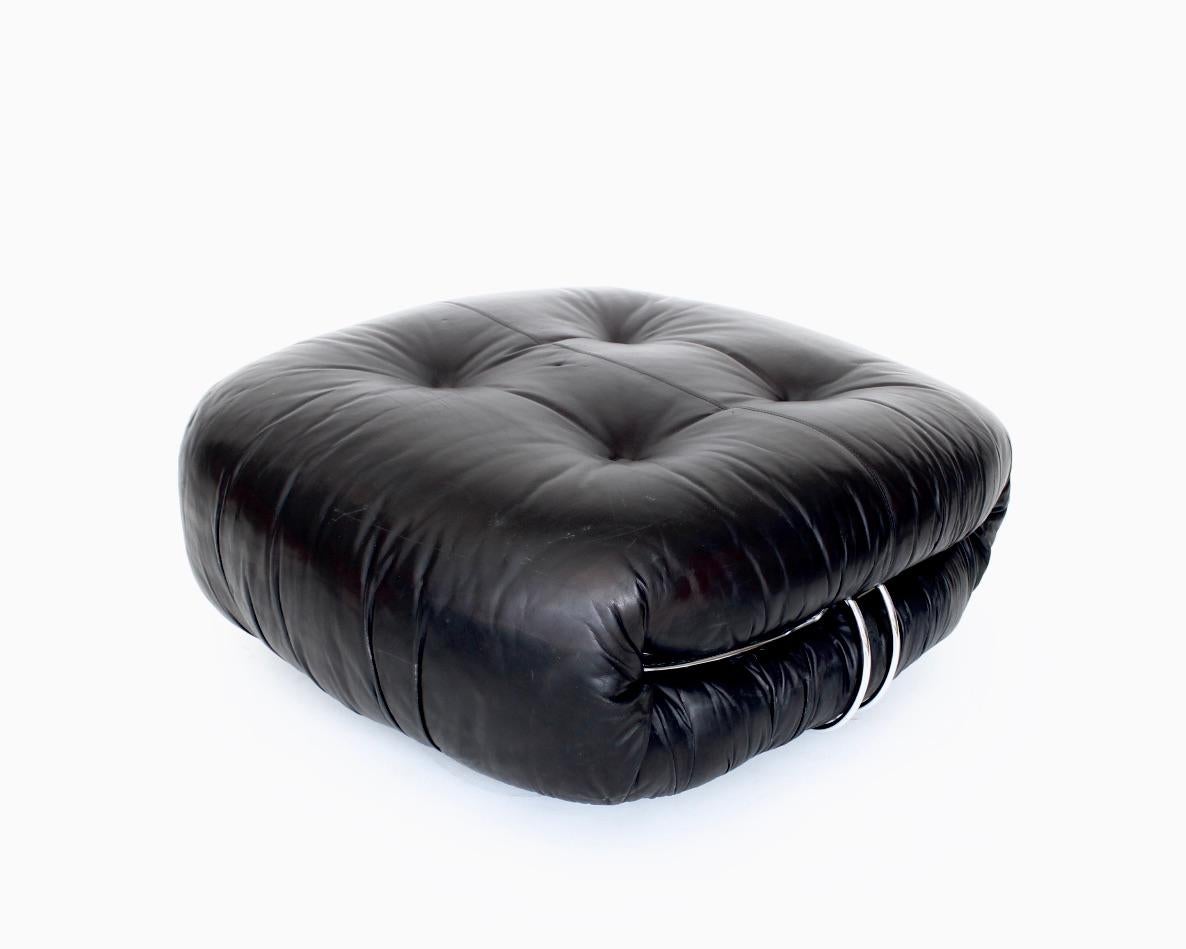 Afra and Tobia Scarpa Soriana Leather Ottoman for Cassina For Sale 3