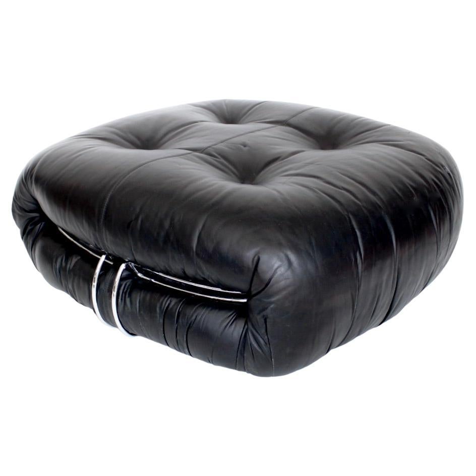Afra and Tobia Scarpa Soriana Leather Ottoman for Cassina For Sale