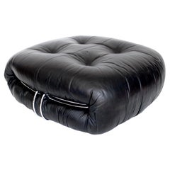 Afra and Tobia Scarpa Soriana Leather Ottoman for Cassina