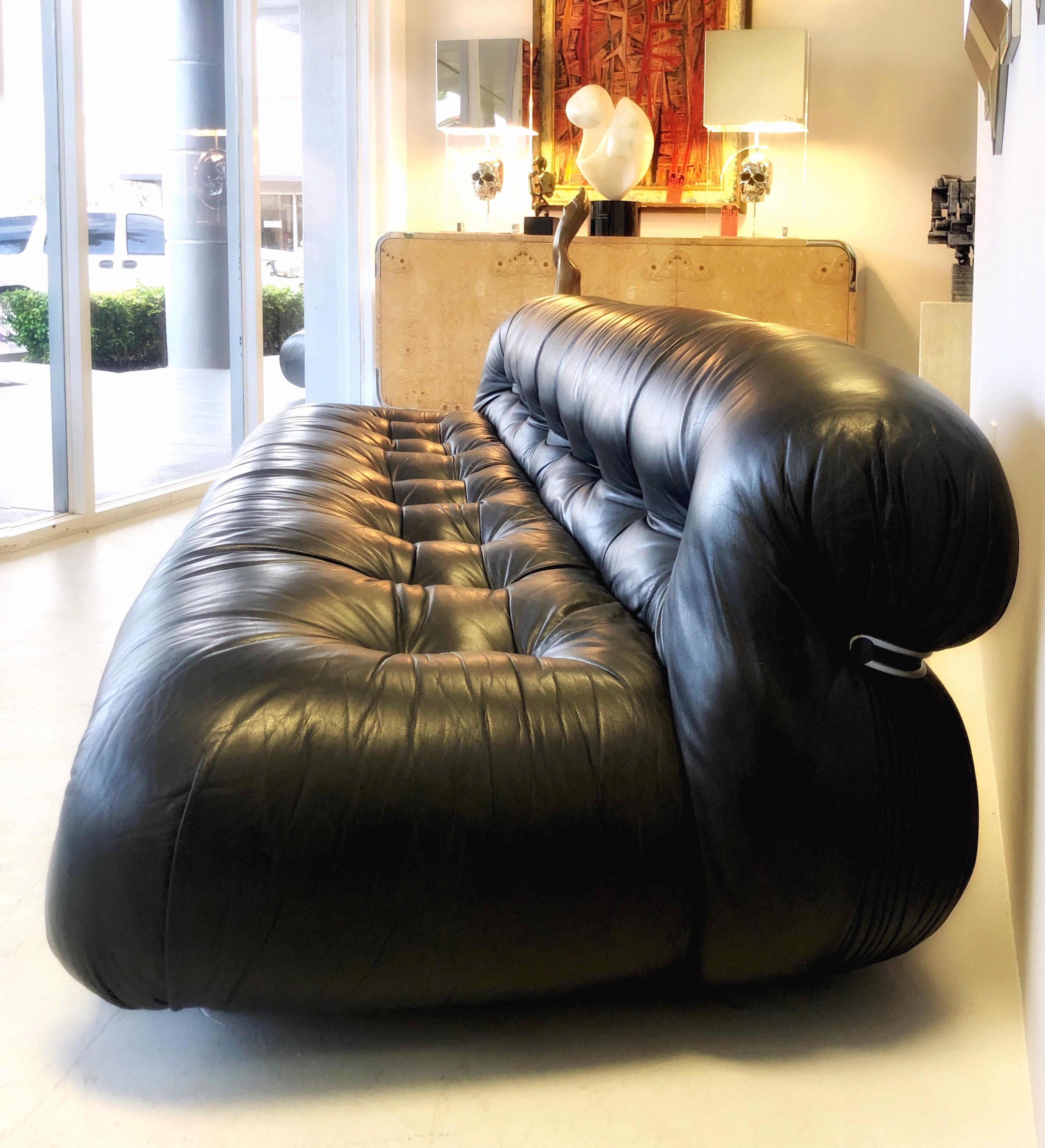 Afra & Tobia Scarpa Soriana Leather Sofa by Cassina, 1970s 4