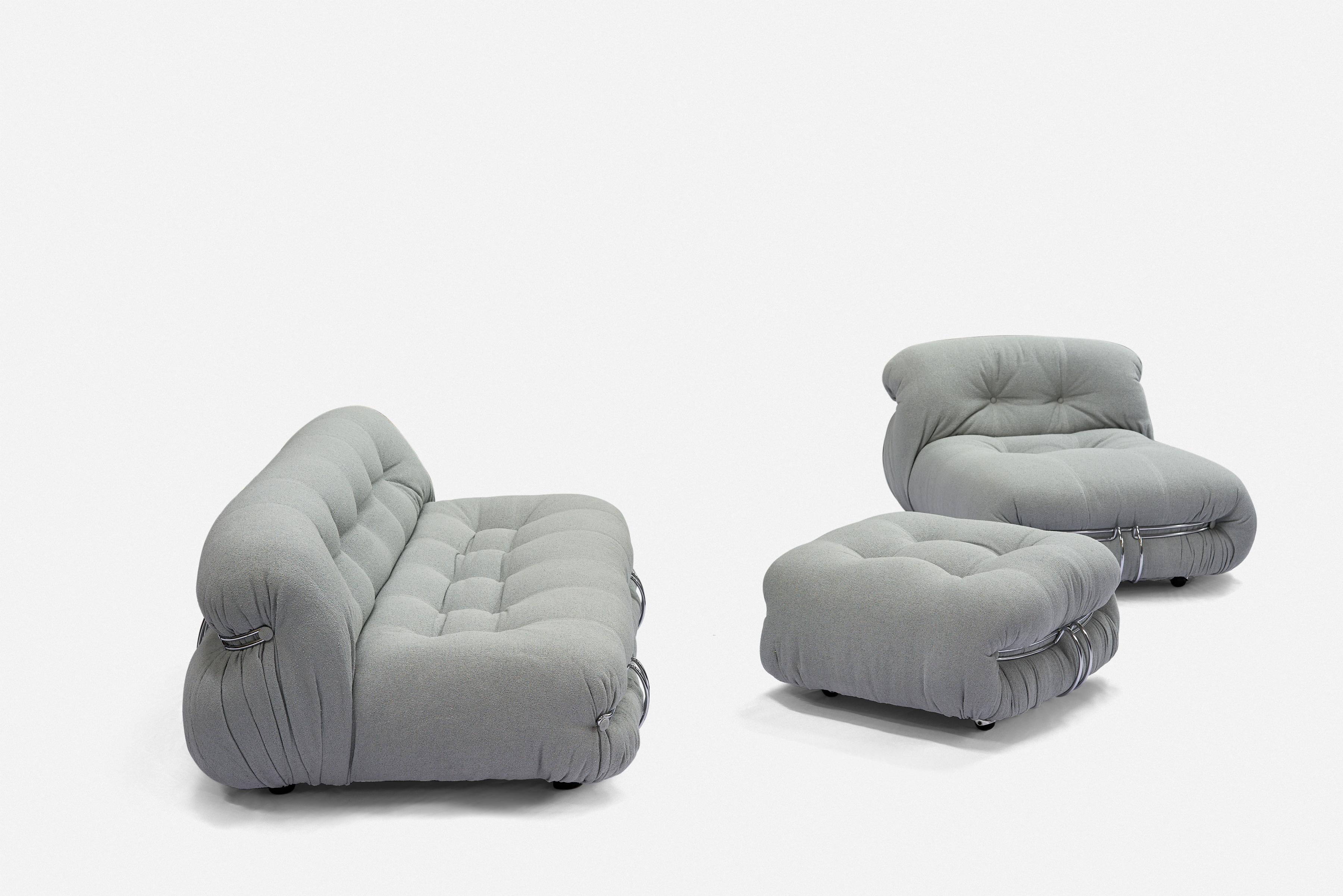 Afra and Tobia Scarpa Soriana lounge chair and ottoman for Cassina For Sale 4