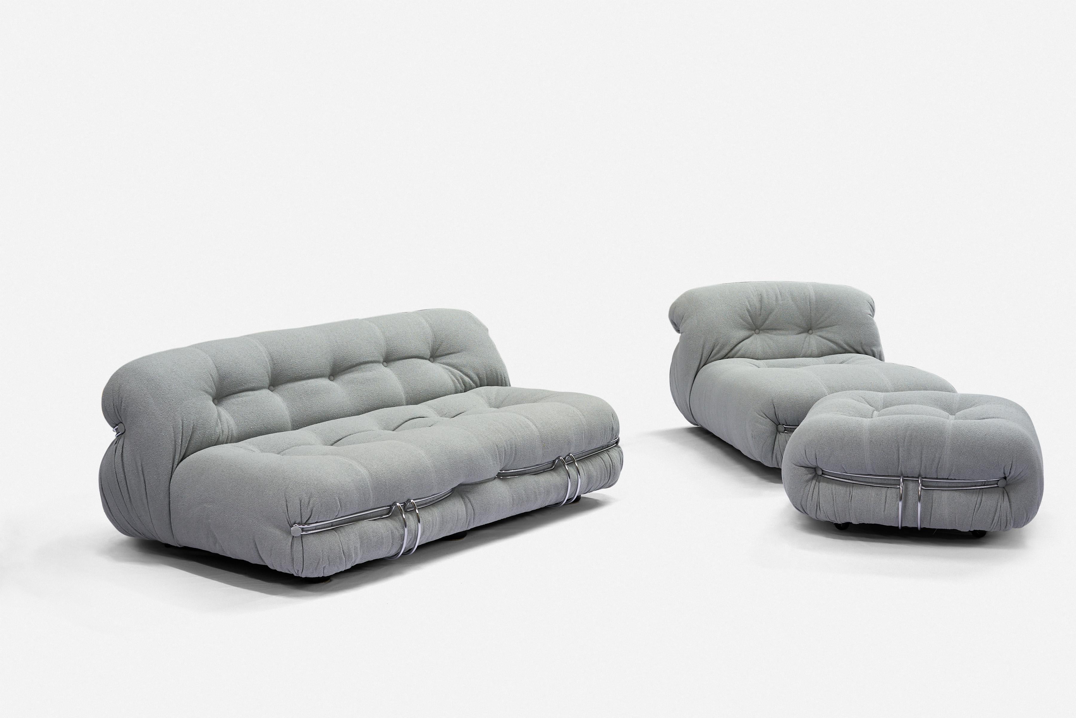 Afra and Tobia Scarpa Soriana lounge chair and ottoman for Cassina For Sale 2
