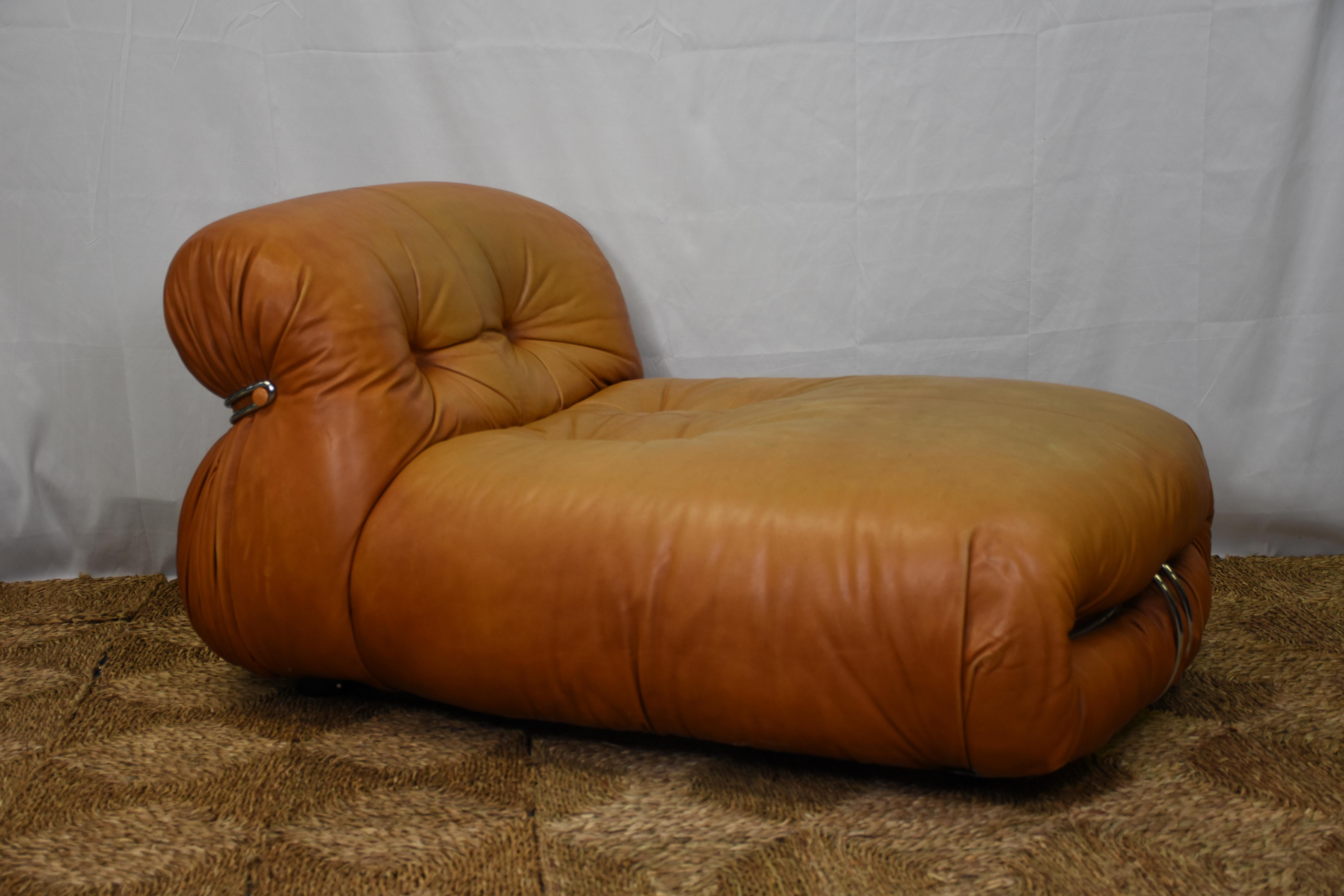 Italian Afra and Tobia Scarpa Soriana Lounge Chair and Ottoman For Sale