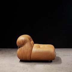Afra and Tobia Scarpa "Soriana" Lounge Chair, Original Leather, Cassina, Italy