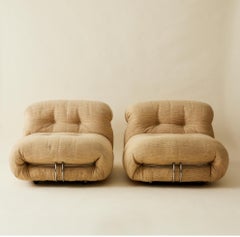 Afra and Tobia Scarpa "Soriana" Lounge Chairs by Cassina, a Pair, 1970's