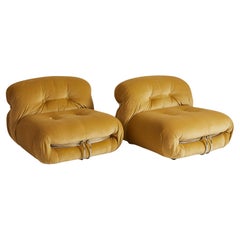 Afra and Tobia Scarpa "Soriana" Lounge Chairs by Cassina, a Pair, 1970
s