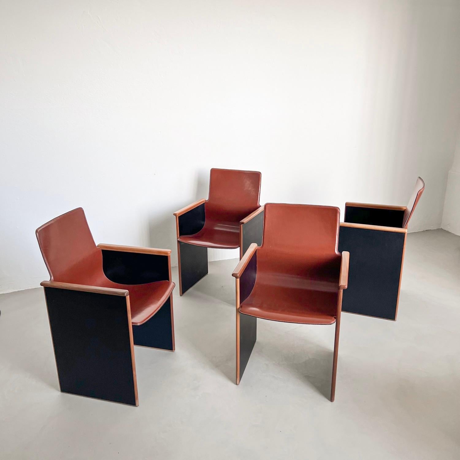 Mid-Century Modern Afra and Tobia Scarpa, Stildomus Segesto dining chairs, set of four For Sale