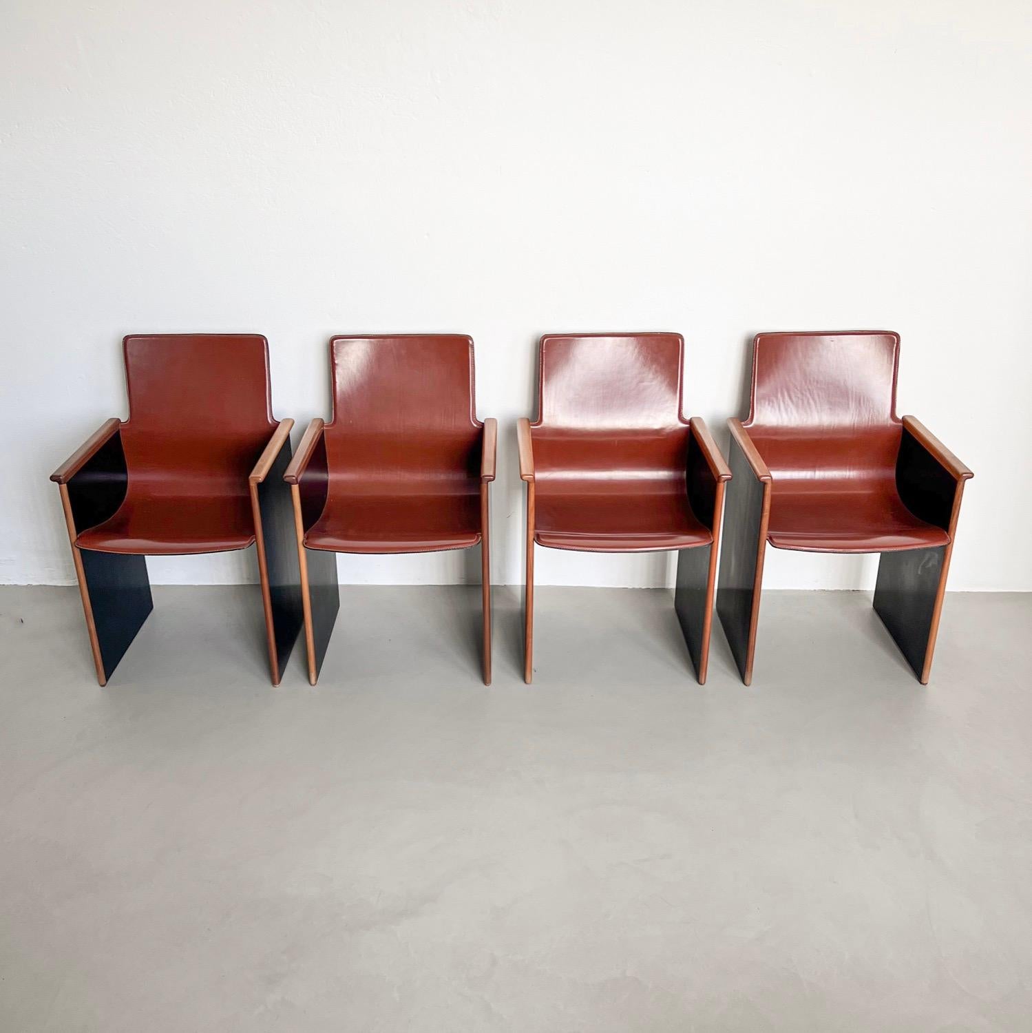 Italian Afra and Tobia Scarpa, Stildomus Segesto dining chairs, set of four For Sale