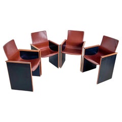 Retro Afra and Tobia Scarpa, Stildomus Segesto dining chairs, set of four
