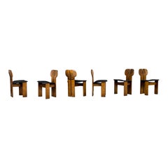 Afra and Tobia Scarpa Walnut Africa Dining Chair for Maxalto, 1976, Set of 6