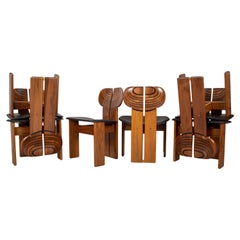 Afra and Tobia Scarpa Walnut Africa Dining Chair for Maxalto, 1976, Set of 6