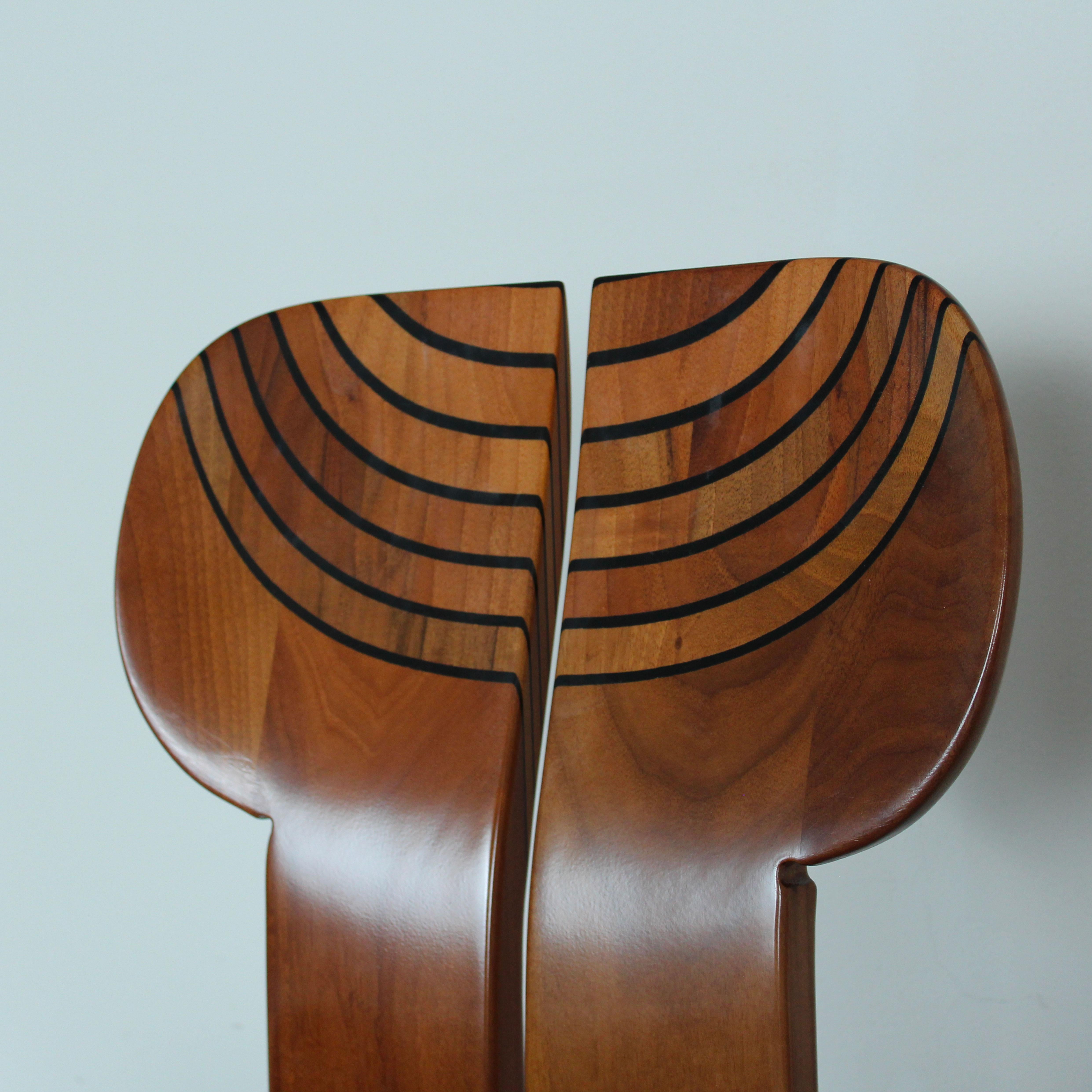 Afra and Tobia Scarpa Walnut Africa Dining Chair for Maxalto, 1976, Set of 8 For Sale 10