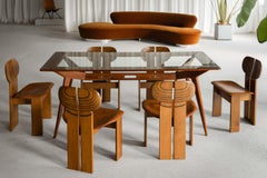Afra e Tobia Scarpa Africa chairs cognac Maxalto Italy 1975