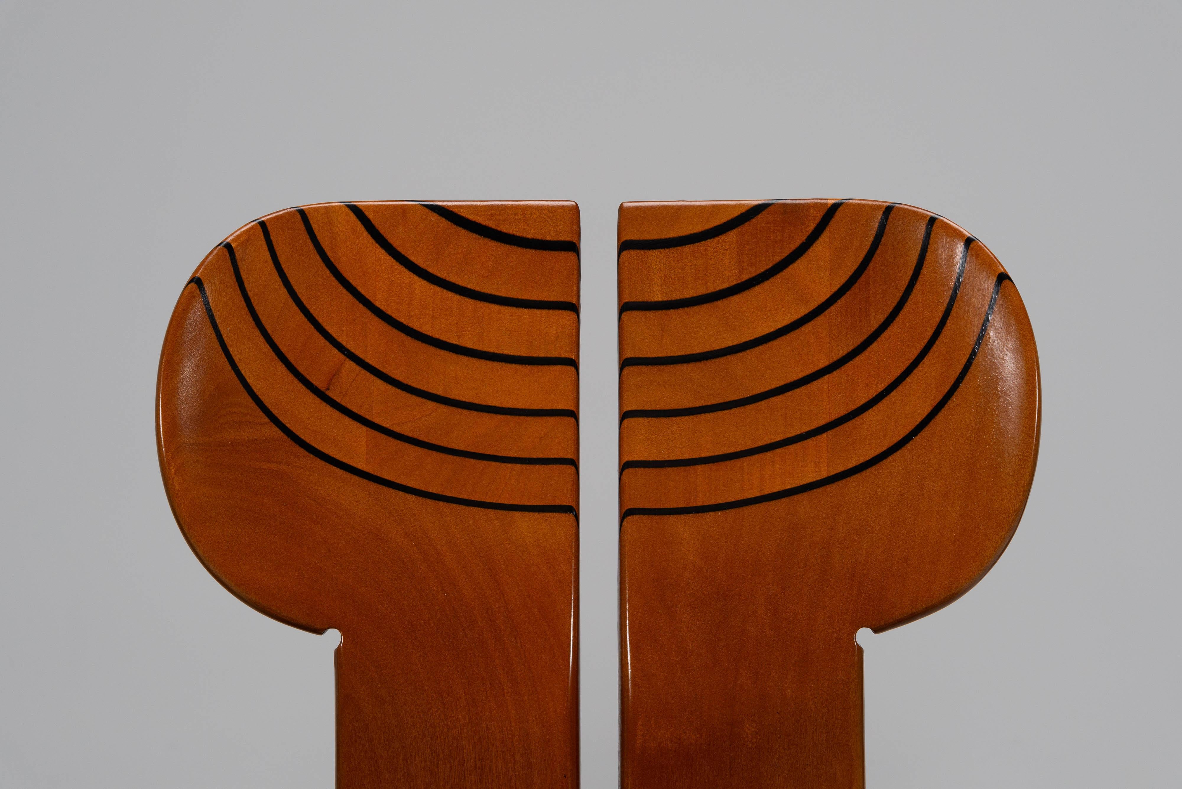 Afra e Tobia Scarpa Africa chairs Maxalto Italy 1975 For Sale 3